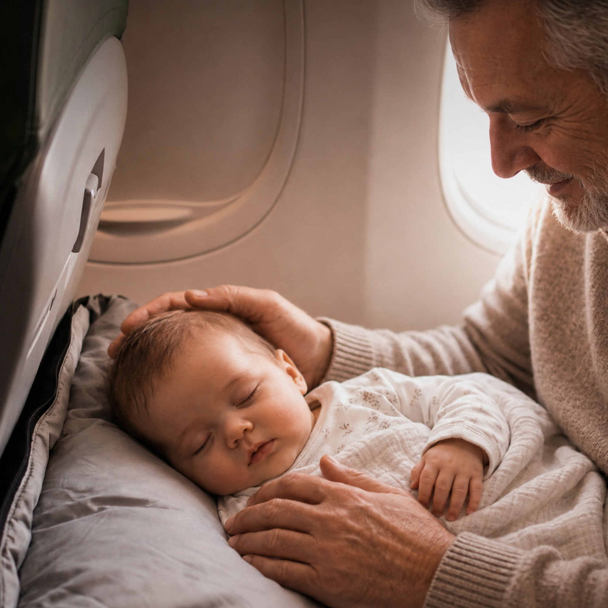 DERYAN AirTraveller Lit d'avion - Coussin de voyage avec matelas - compact et plié - Crème