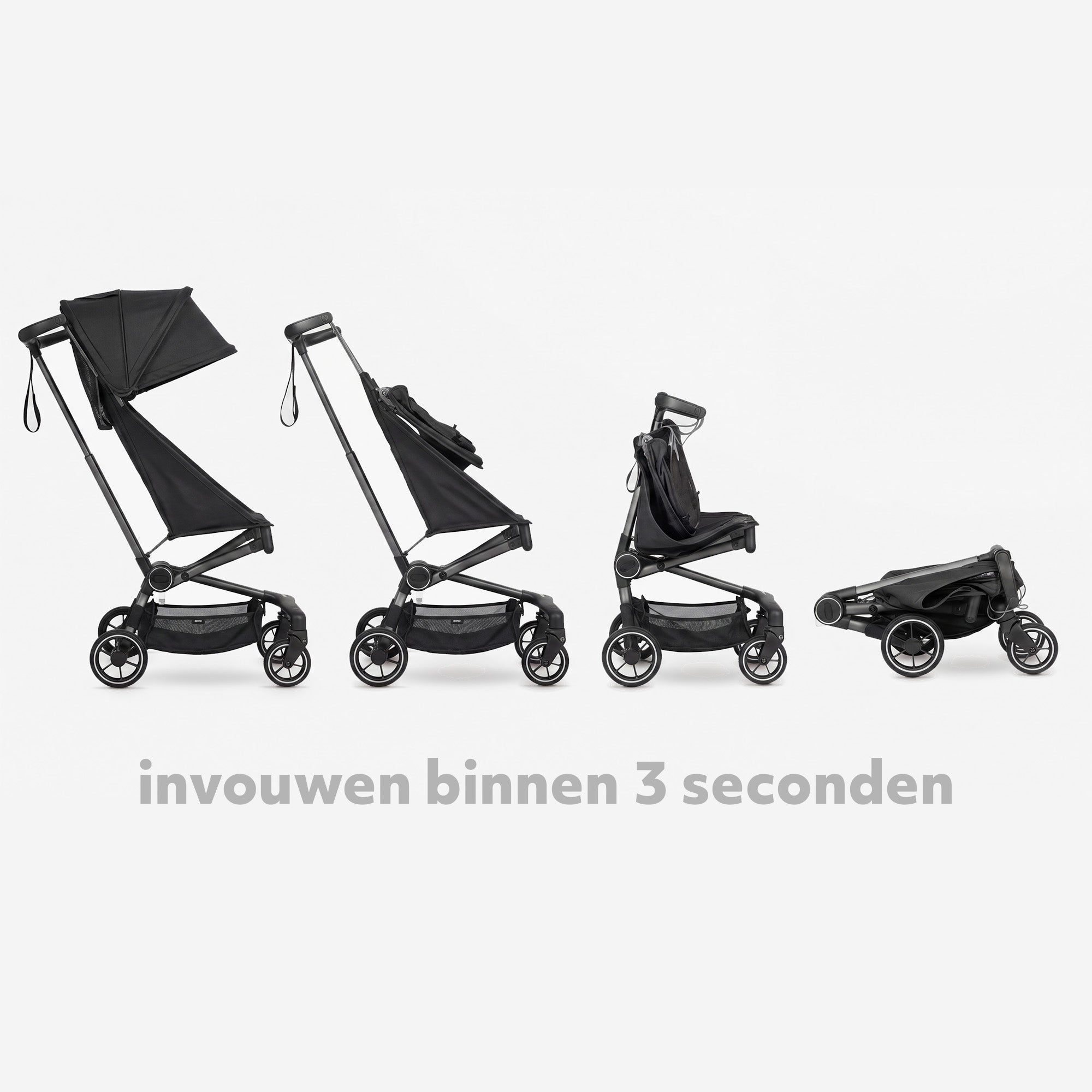 Qplay Airo Buggy - Inklapbaar - Lichtgewicht & Opvouwbaar - Zwart