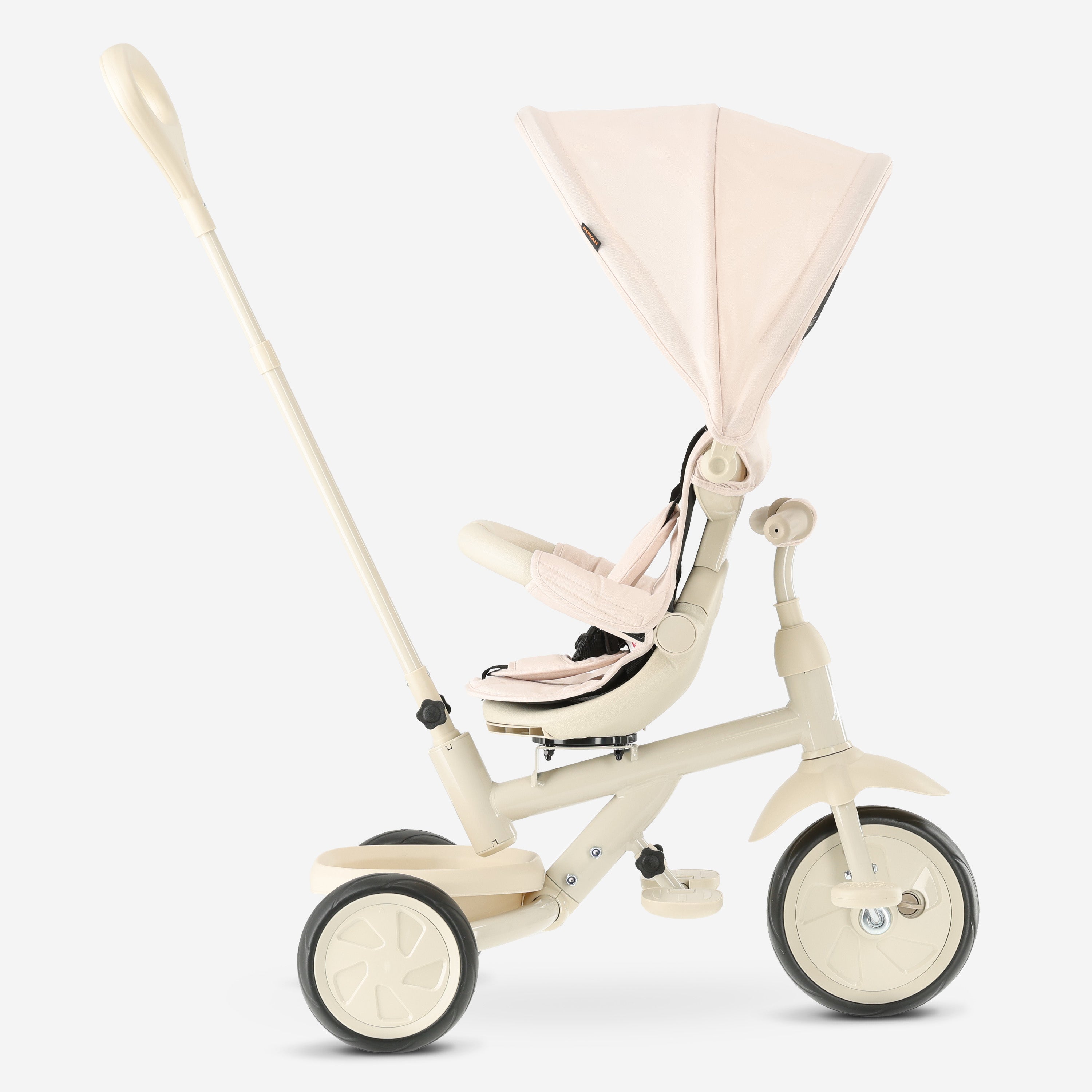 Adventurer Driewieler met duwstang Beige