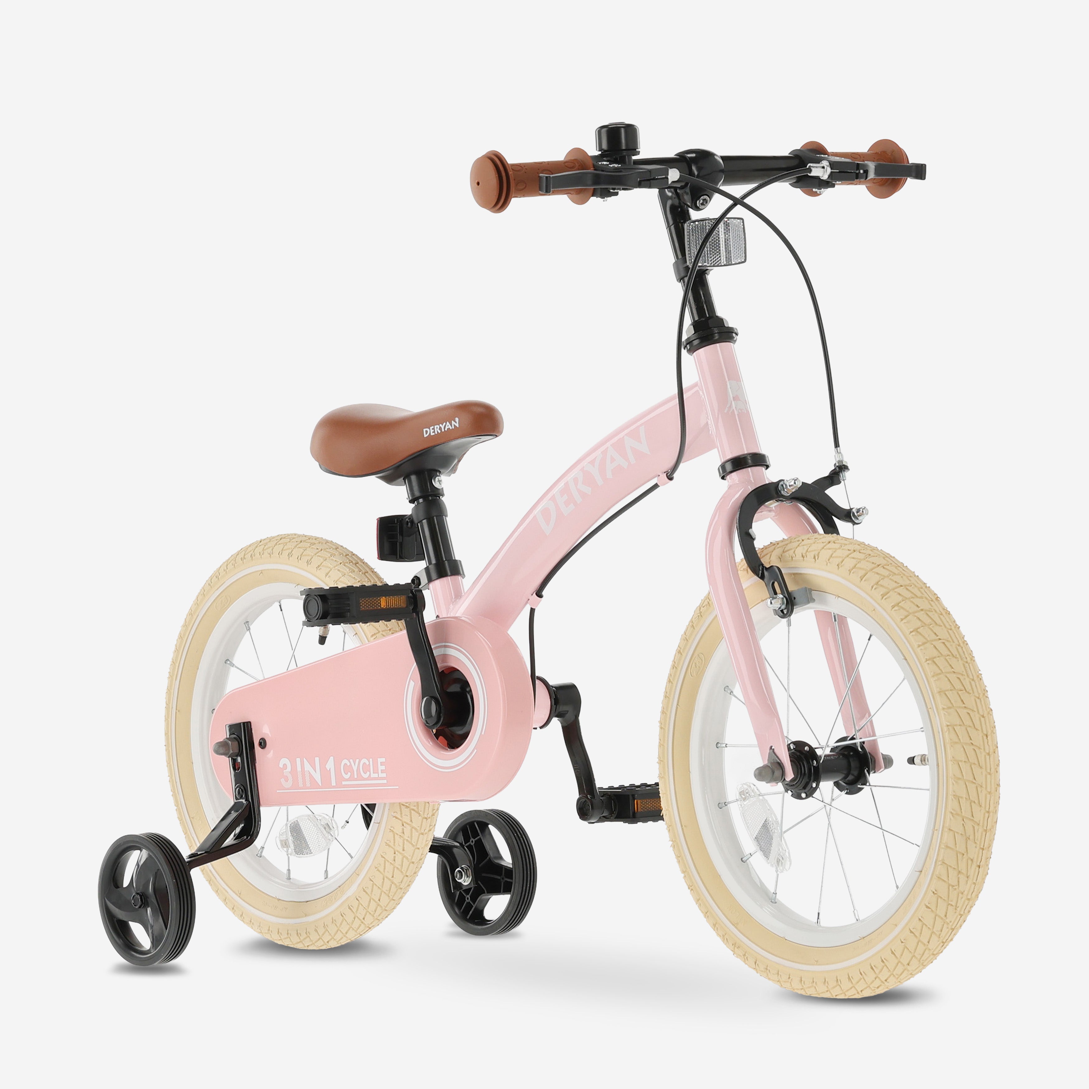 Vélo de luxe pour enfants 14 pouces - 3 en 1 - vélo d'équilibre - Rose