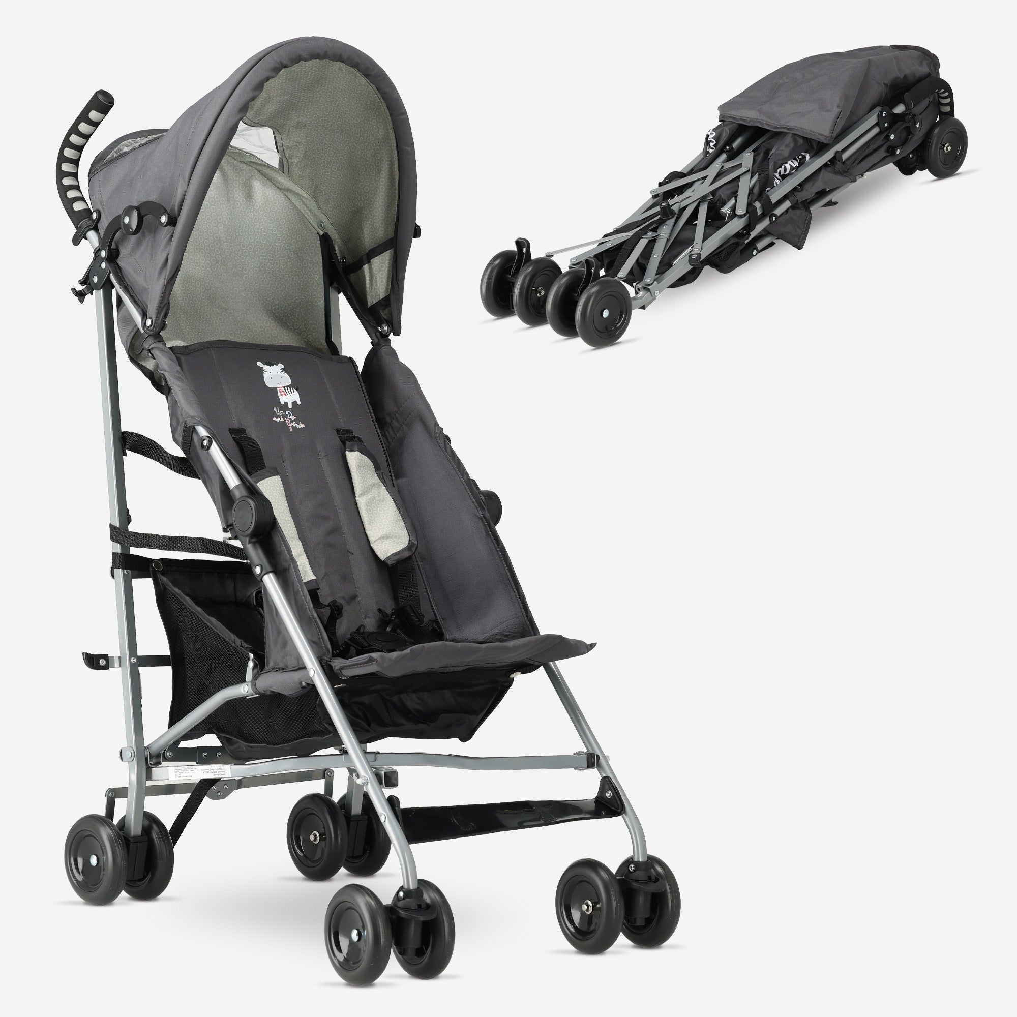 Asalvo Buggy - Paraplu Buggy - Compact Inklapbaar - Grijs/Créme