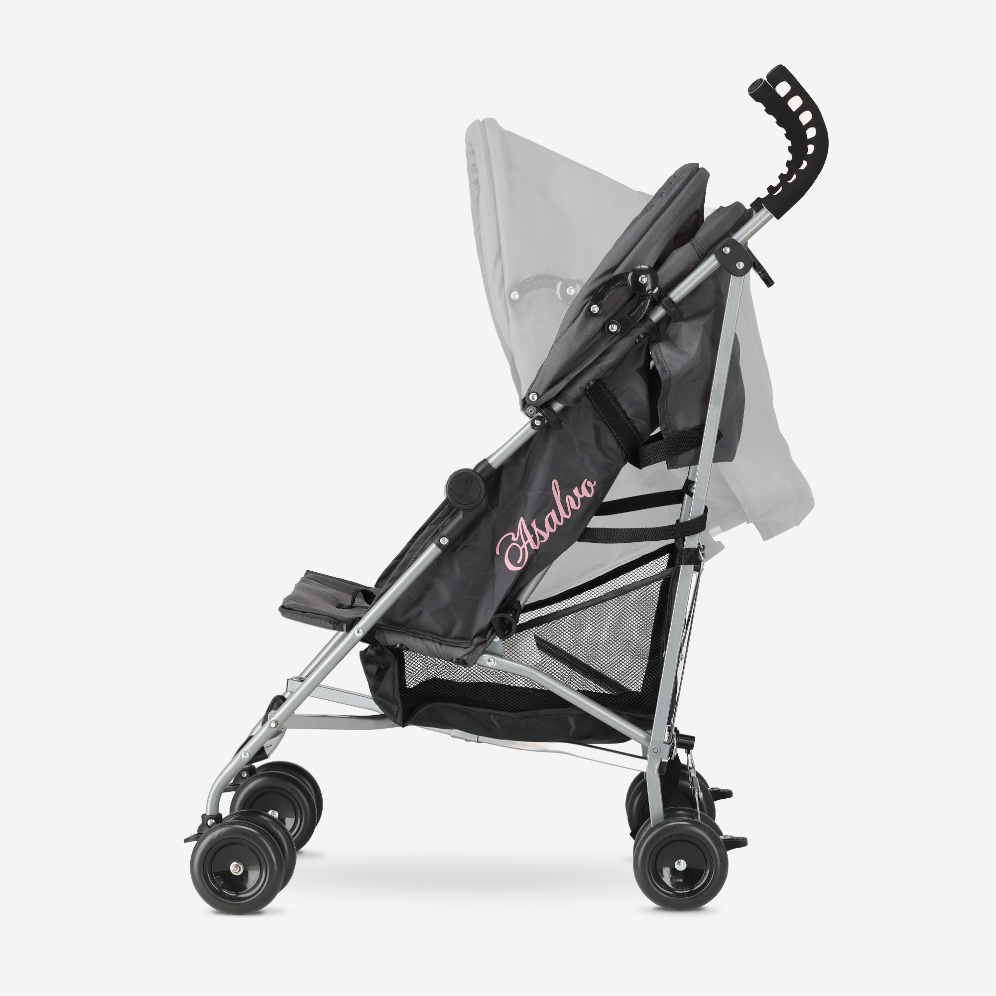 Asalvo Buggy - Paraplu Buggy - Compact Inklapbaar - Grijs/Roze