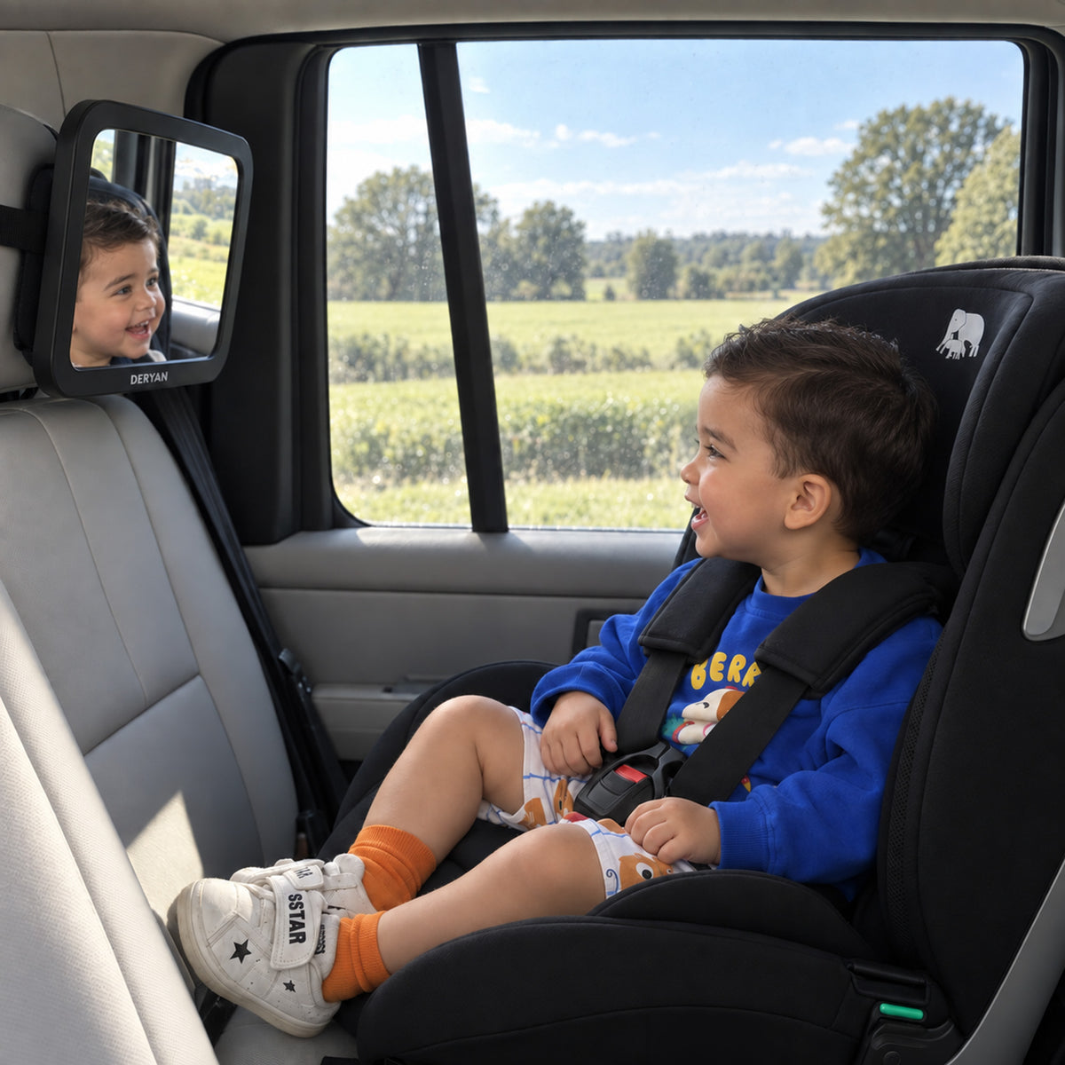 Deryan Luxury XL Car Mirror Baby Adjustable - Kinderspiegel Auto - Rücksitzspiegel Baby