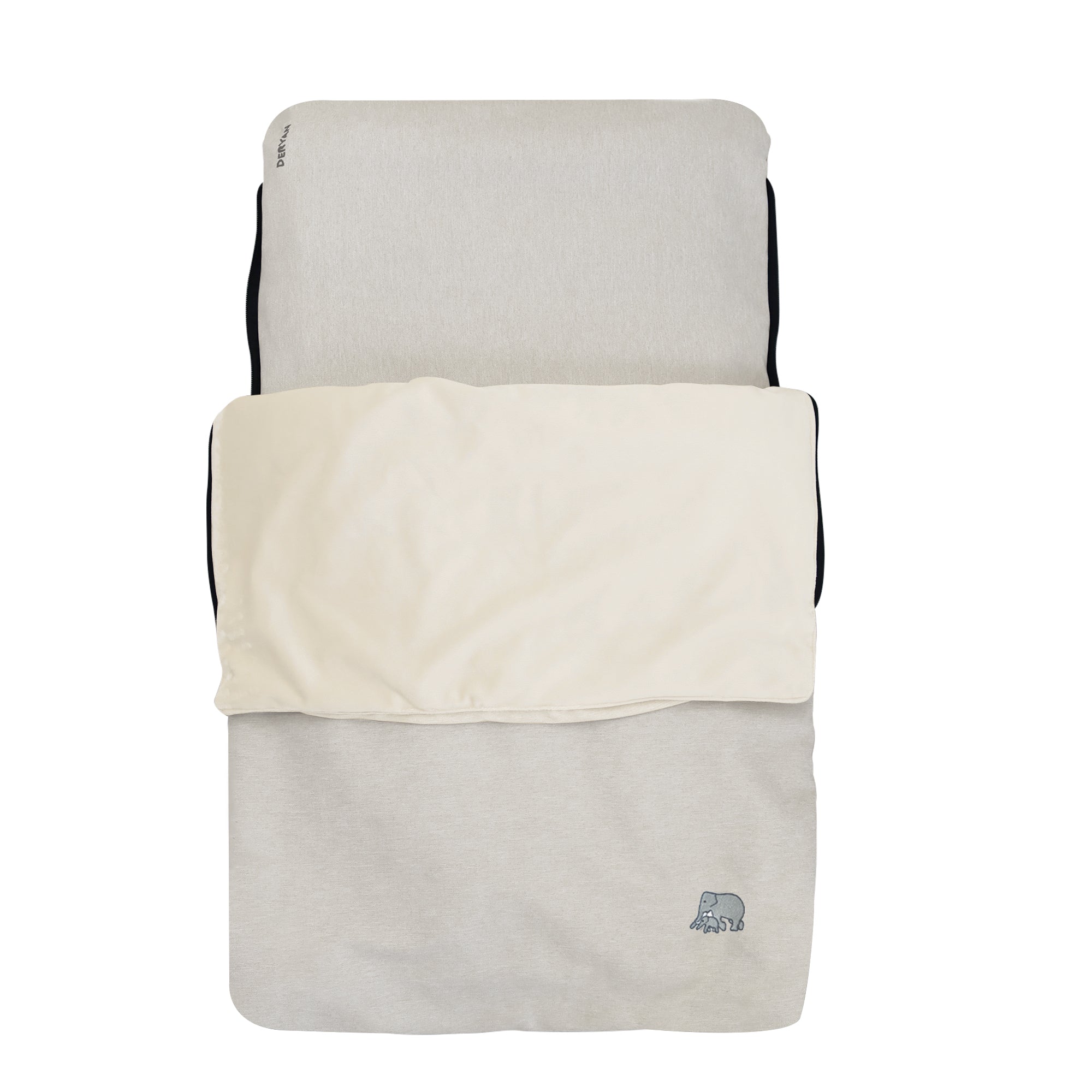 DERYAN AirTraveller Airplane Cot - Travel pillow with mattress - compactly folded - Cream