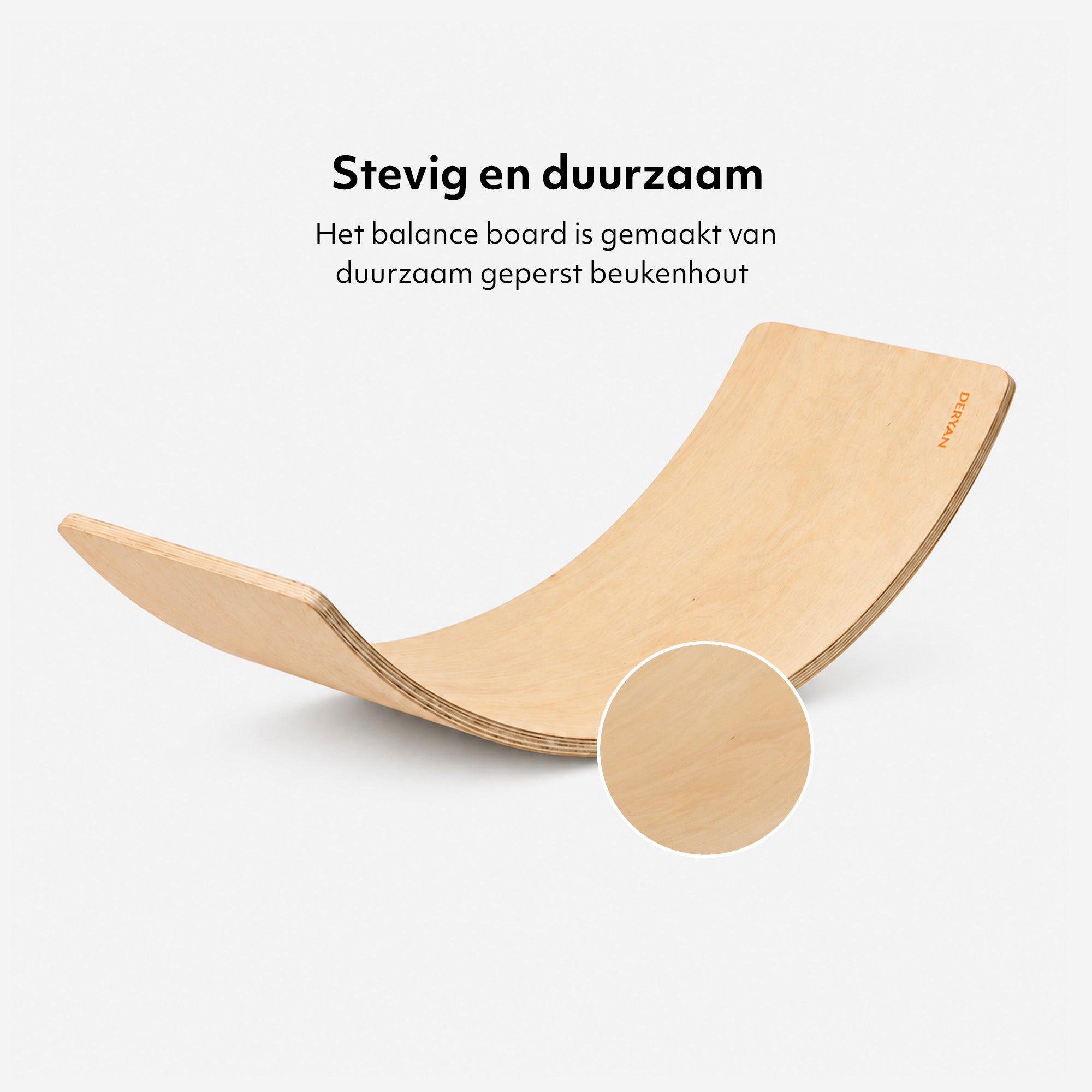 Deryan Luxe Balance board XL - Balance board - Bois de hêtre massif laqué incolore - 90cm
