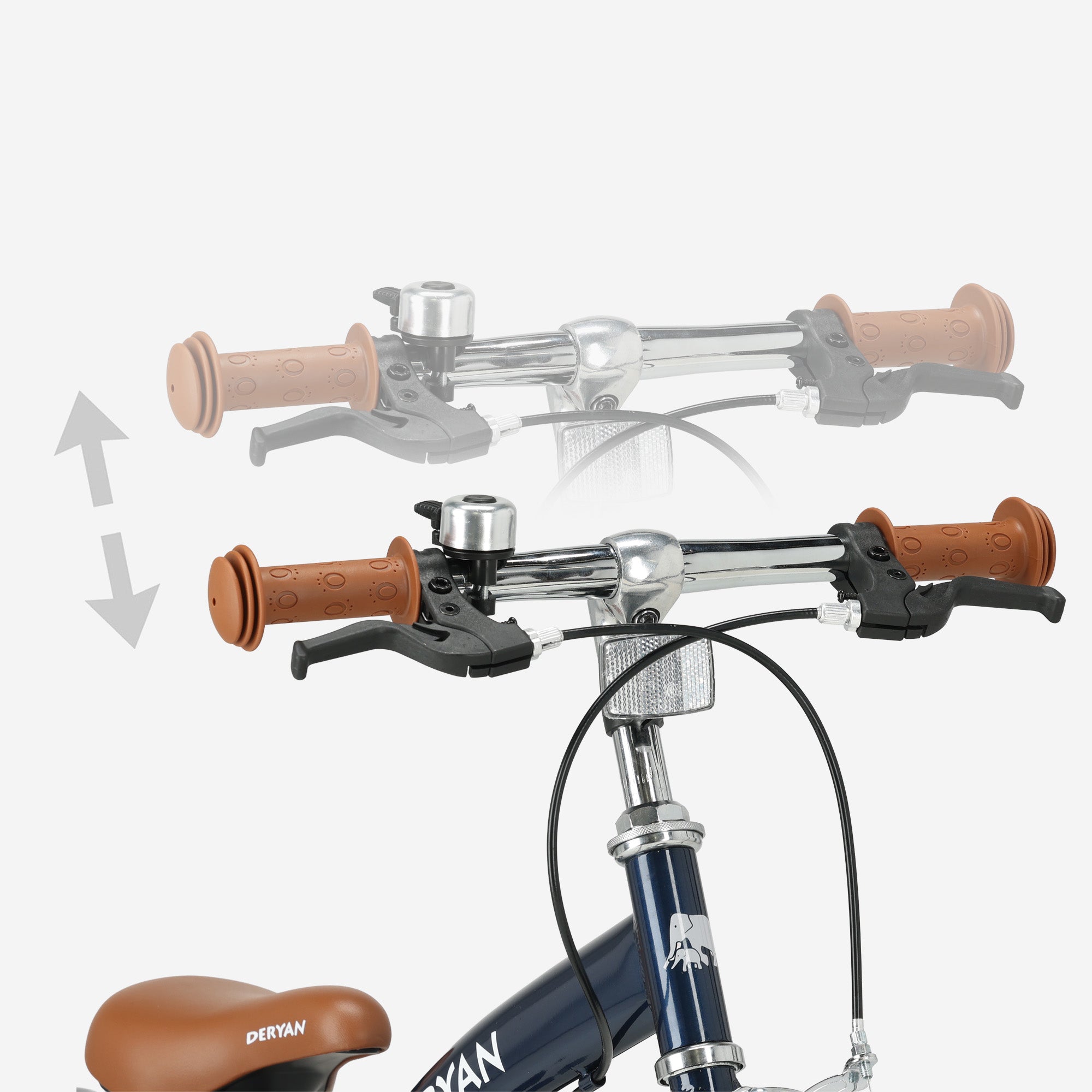 Deryan Luxe Kinderfiets 14 inch - 3 in 1 - loopfiets Blauw