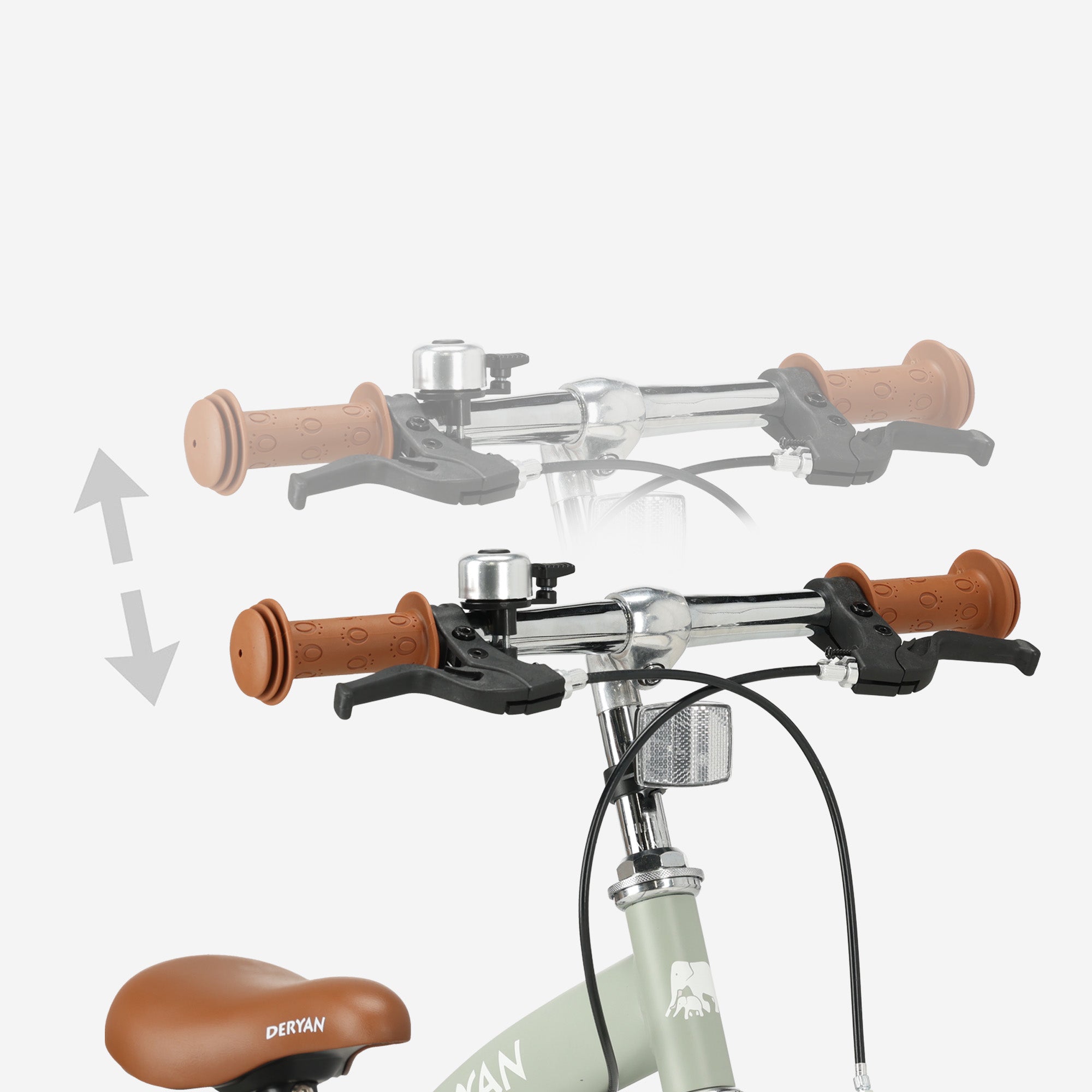 Deryan Luxe Kinderfiets 12 inch - 3 in 1 - loopfiets Groen