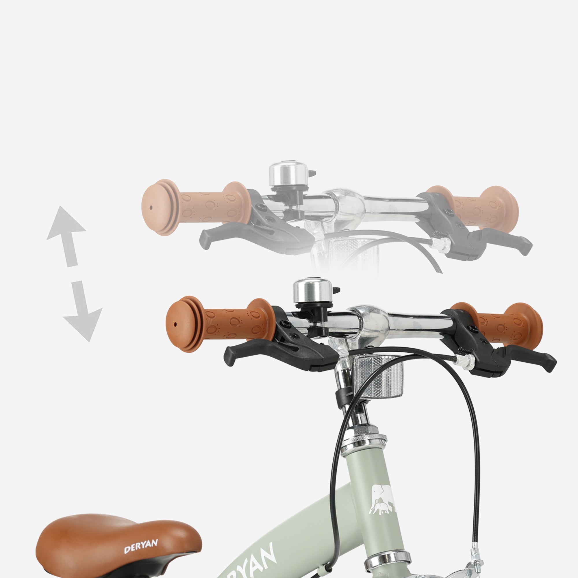 Deryan Luxe Kinderfiets 14 inch - 3 in 1 - loopfiets Groen