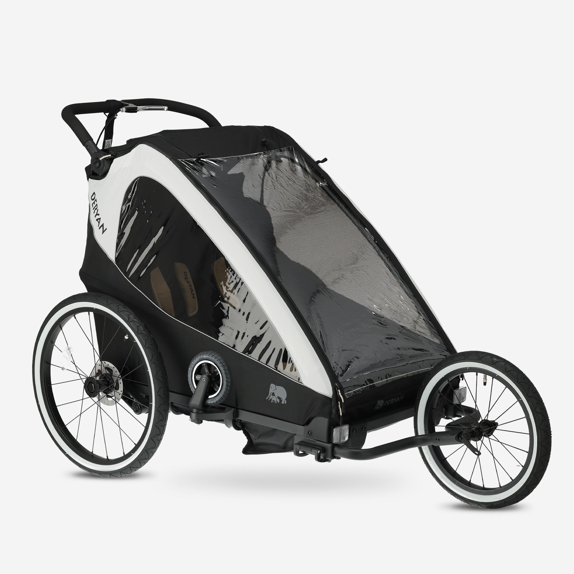 Luxe Fietskar V2 - Wandelwagen - Hardloopkinderwagen Cream