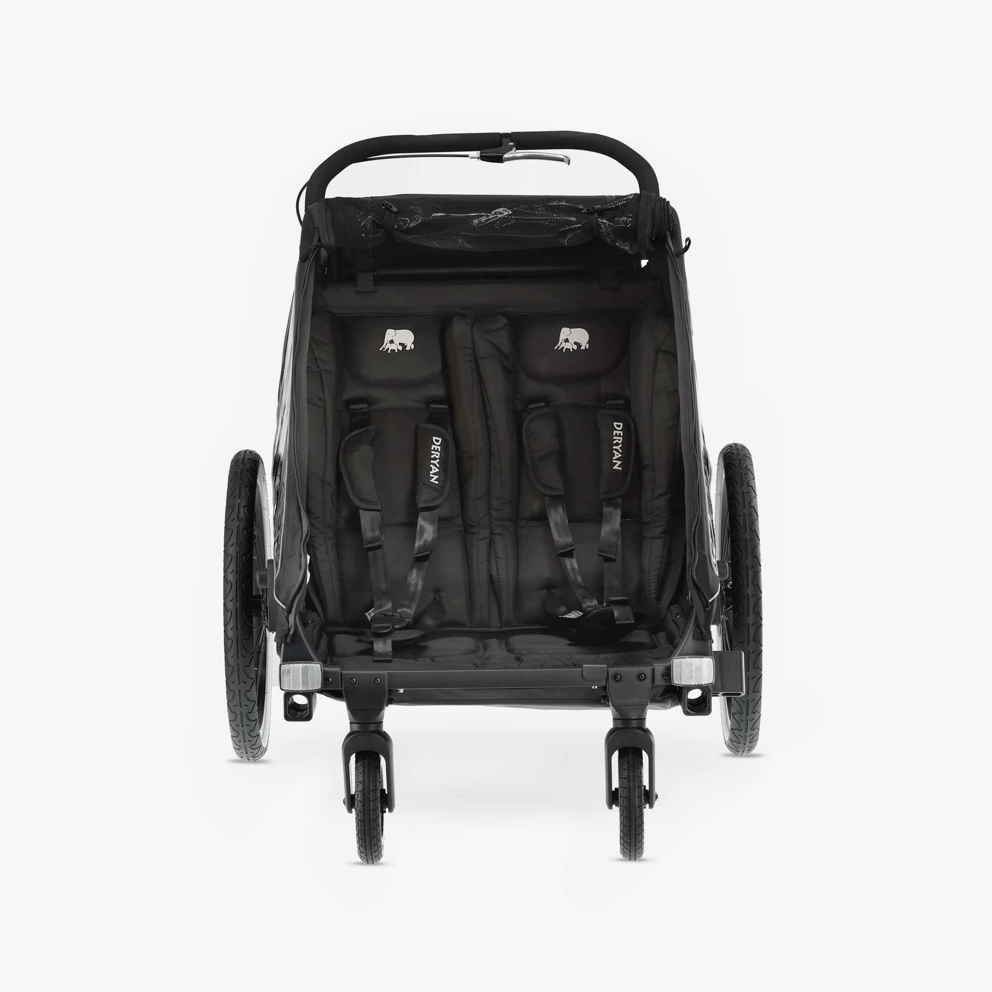 Luxe Fietskar V2 - Wandelwagen - Hardloopkinderwagen Zwart