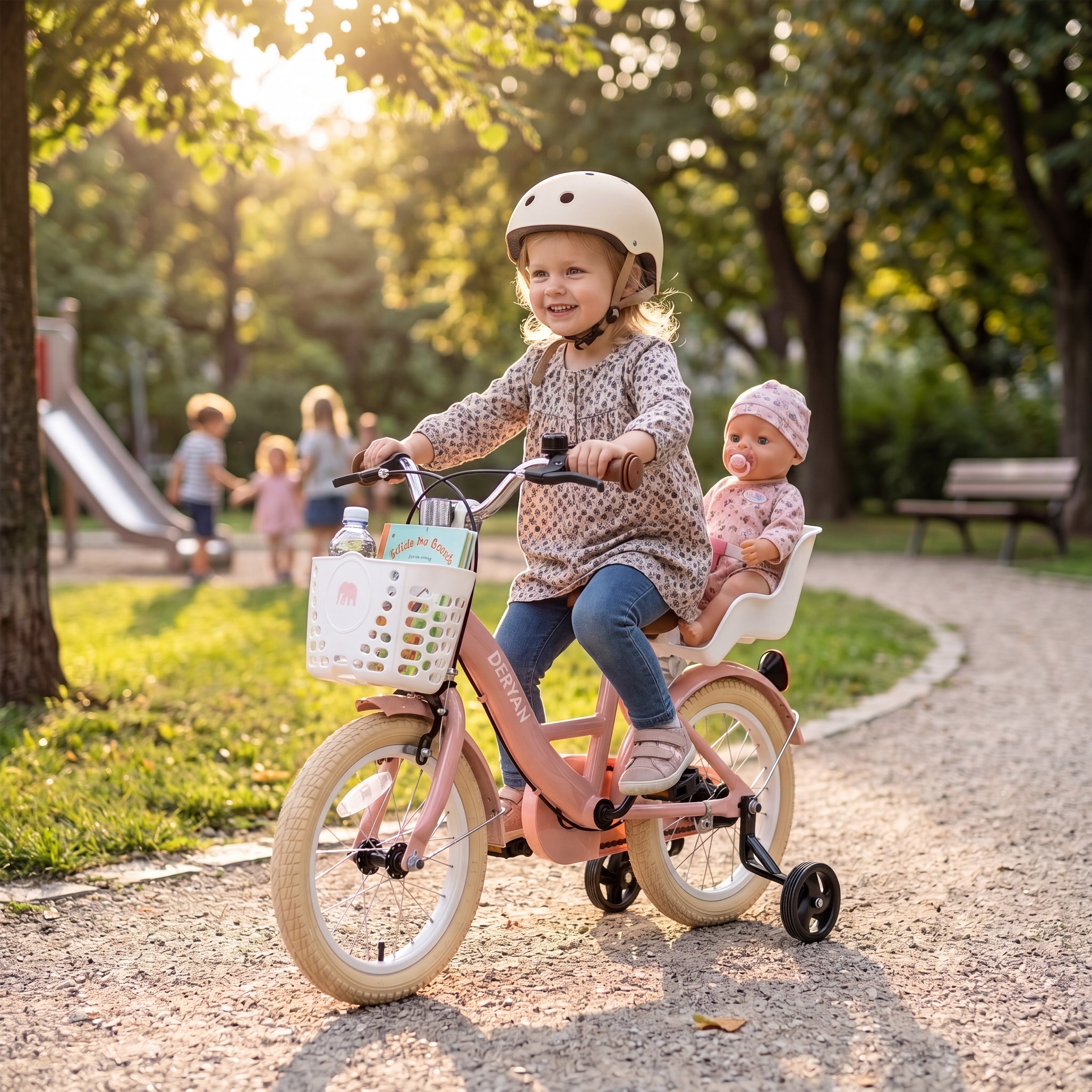 Zoey kinderfiets met mandje 14 inch - Roze