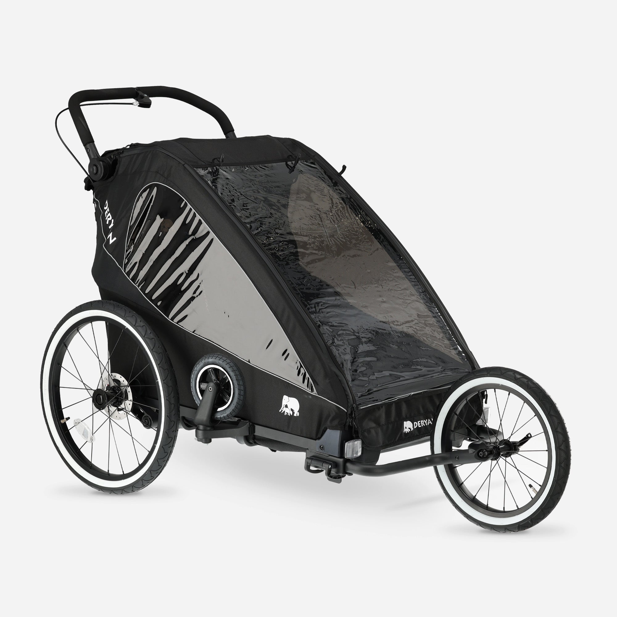 Luxe Fietskar V2 - Wandelwagen - Hardloopkinderwagen Zwart