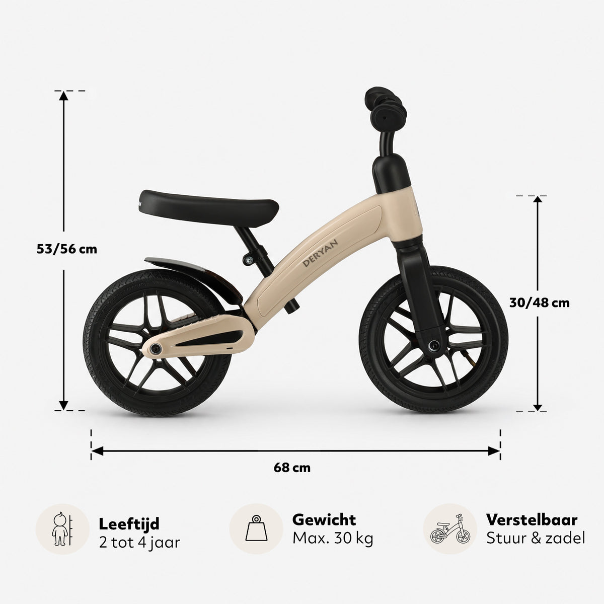 Luxe Loopfiets 10 inch - Sand