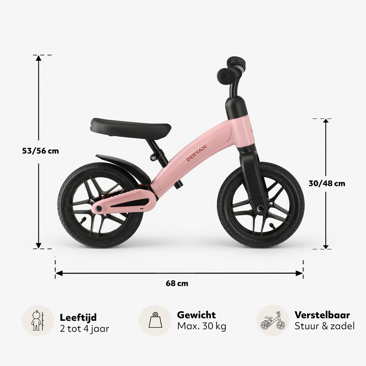 Luxe Loopfiets 10 inch - Roze
