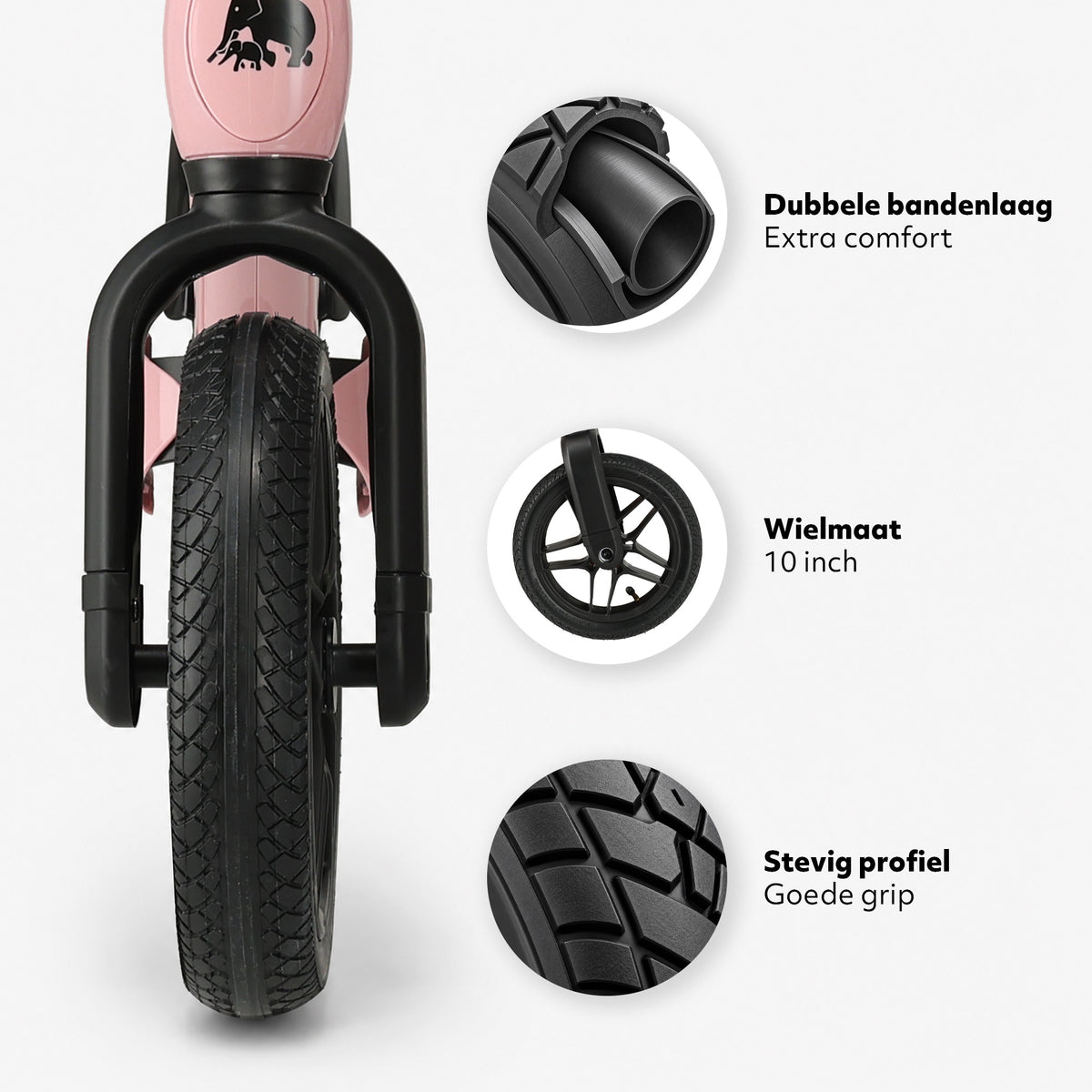 Luxe Loopfiets 10 inch - Roze