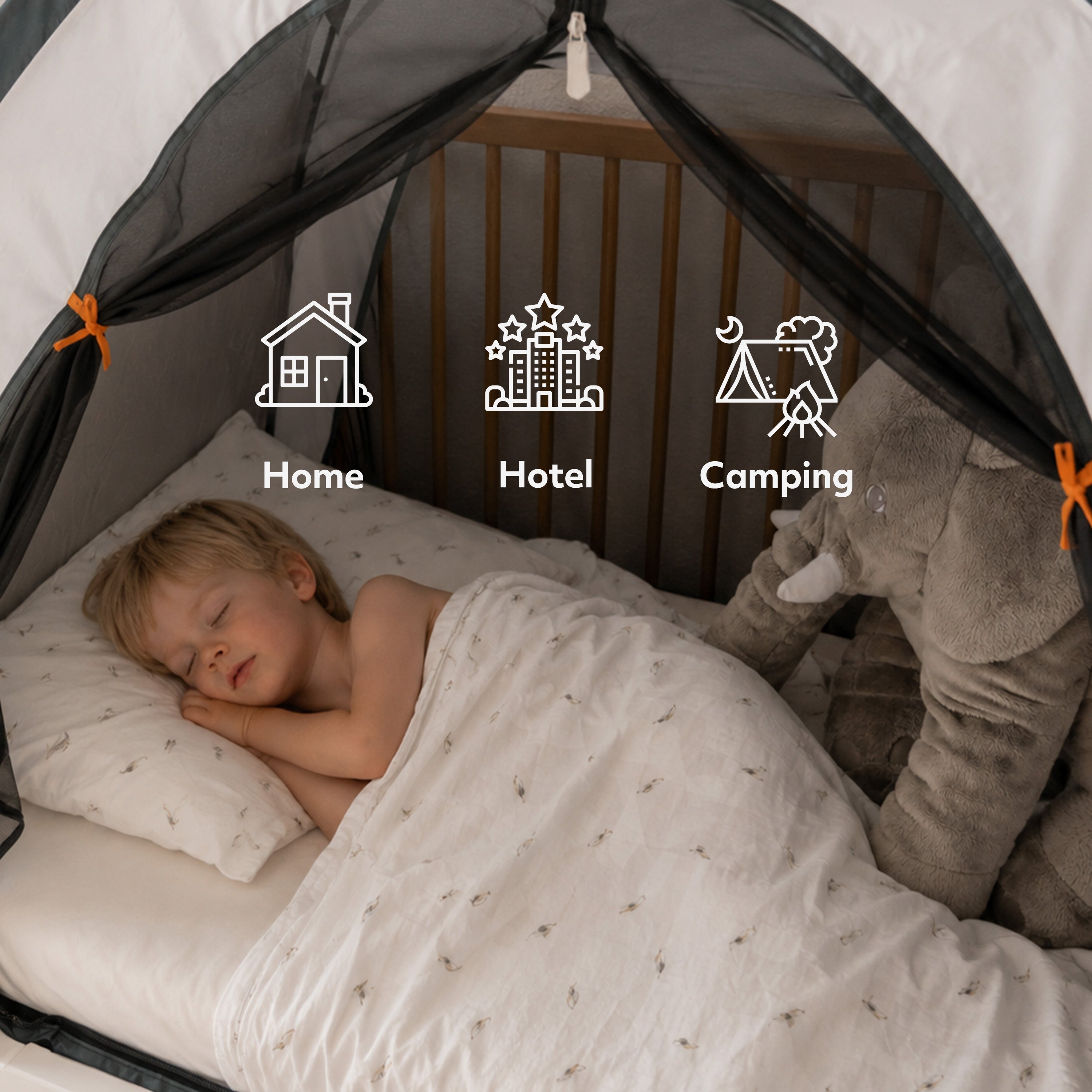 Bedtent Klamboe Cream - 200x90cm - Hoogste kwaliteit Muggennet