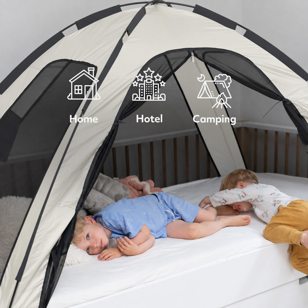 Bedtent Klamboe Ivory - 200x90cm - Hoogste kwaliteit Muggennet