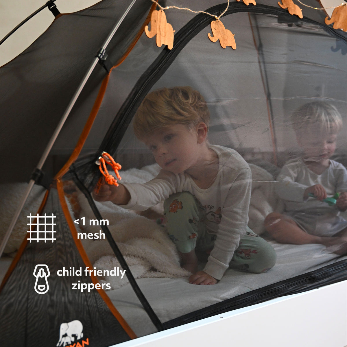 Bedtent Klamboe Zwart - 200x90cm - Hoogste kwaliteit Muggennet