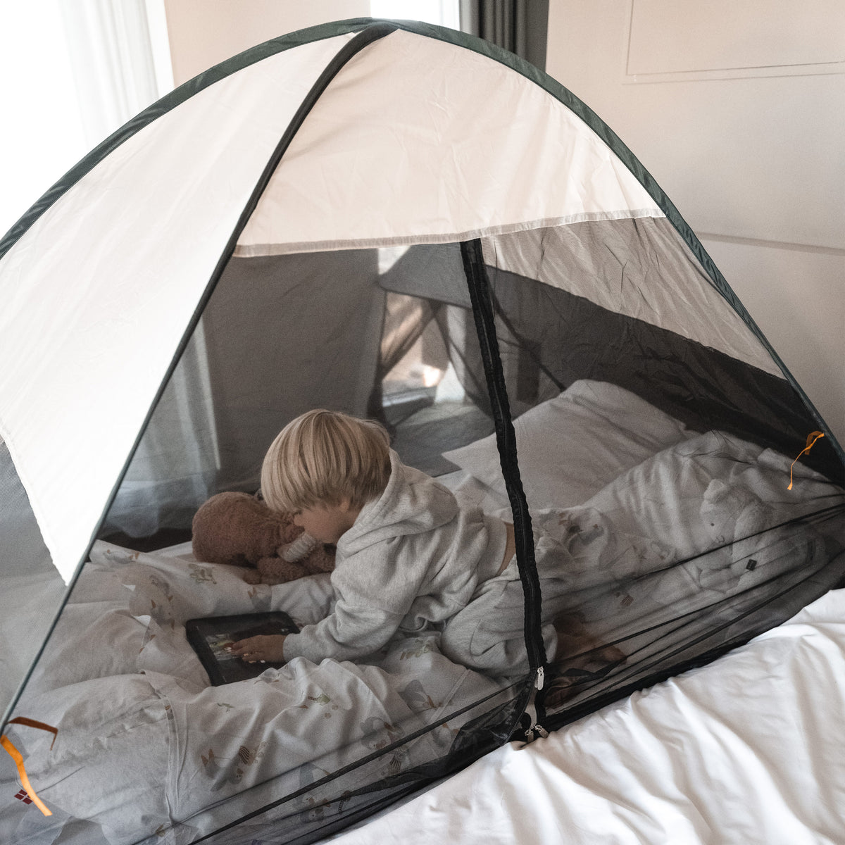 Bedtent Pop-Up Cream - 200x90cm - Hoogste kwaliteit Muggennet