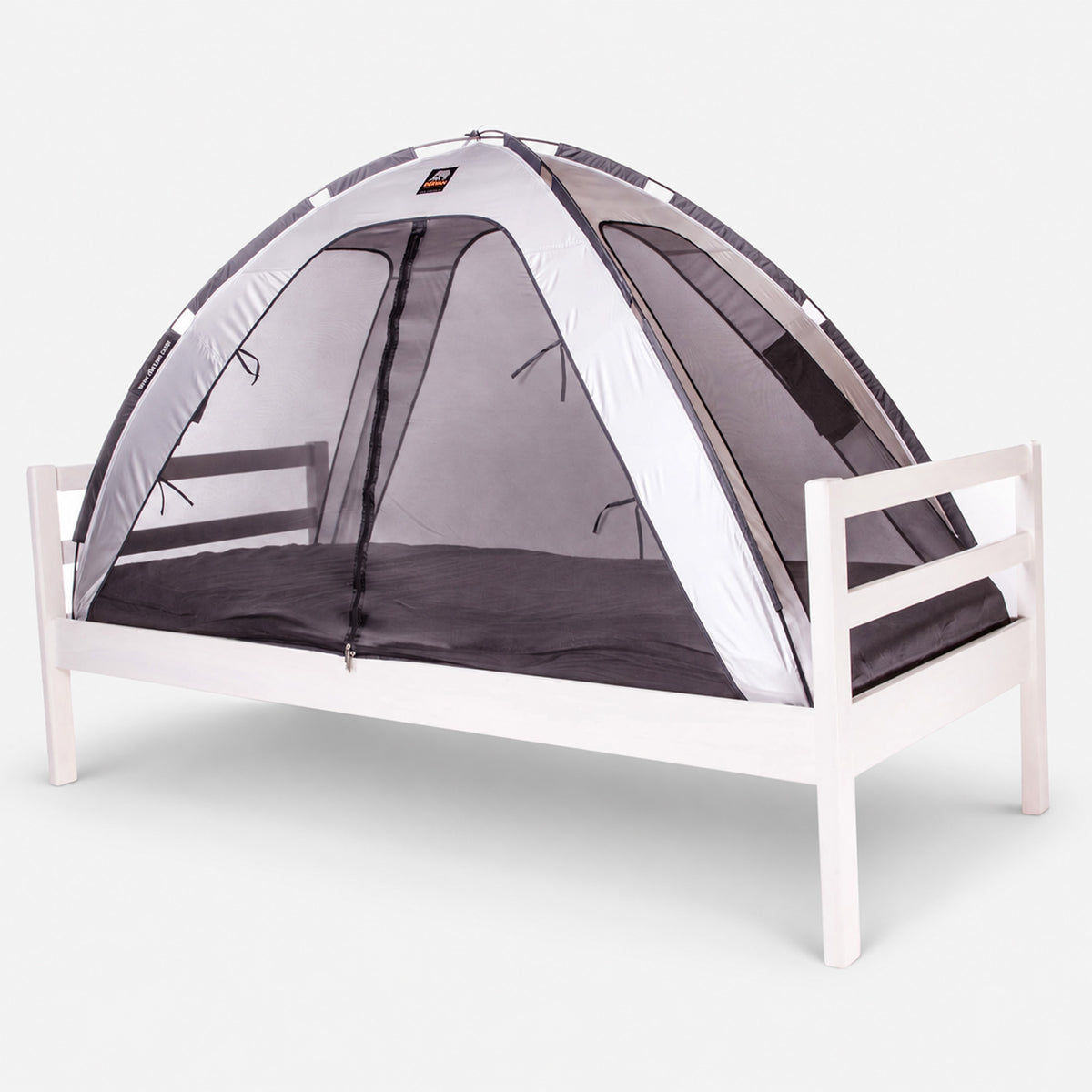 Bedtent Klamboe Zilver - 200x90cm - Hoogste kwaliteit Muggennet