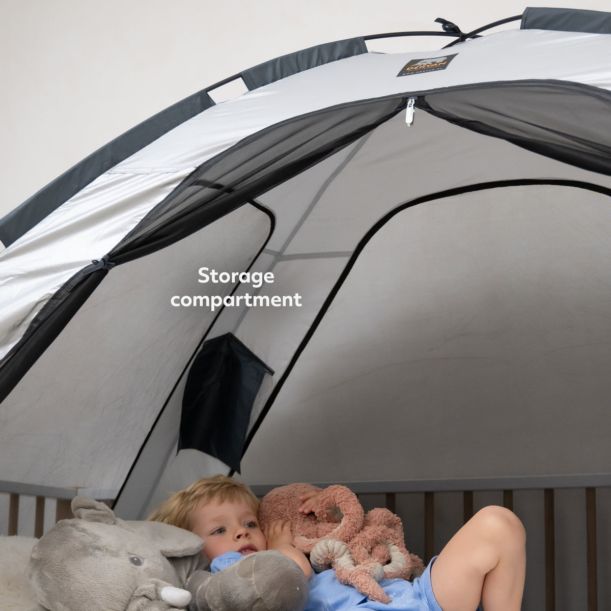Bedtent Klamboe Zilver - 200x90cm - Hoogste kwaliteit Muggennet