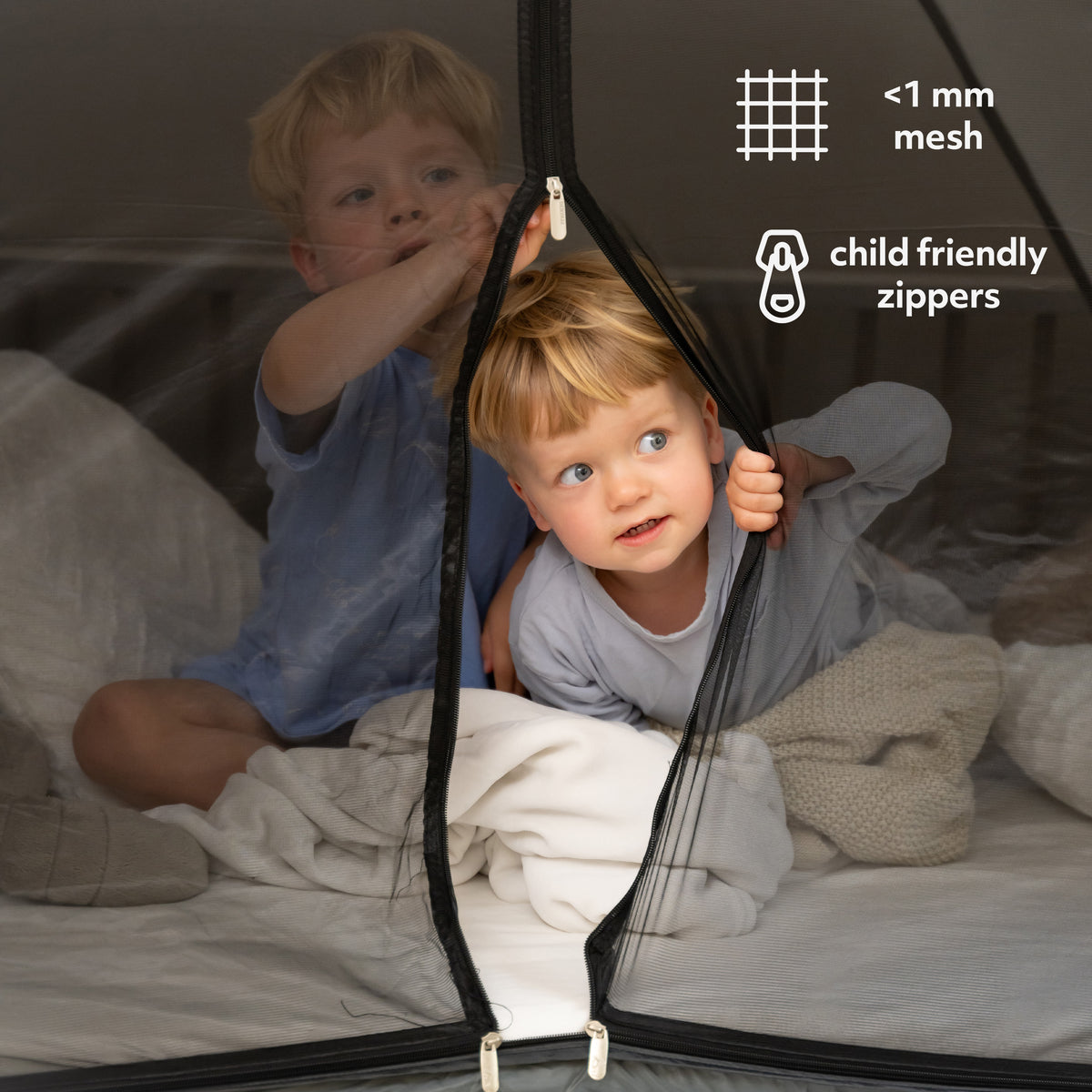 Bedtent Klamboe Zilver - 200x90cm - Hoogste kwaliteit Muggennet