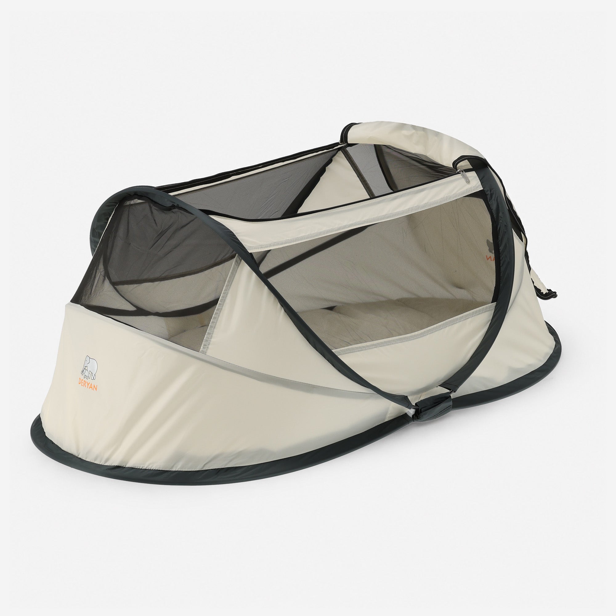 BabyBox Baby Tent Travel Cot + Mattress - Cream