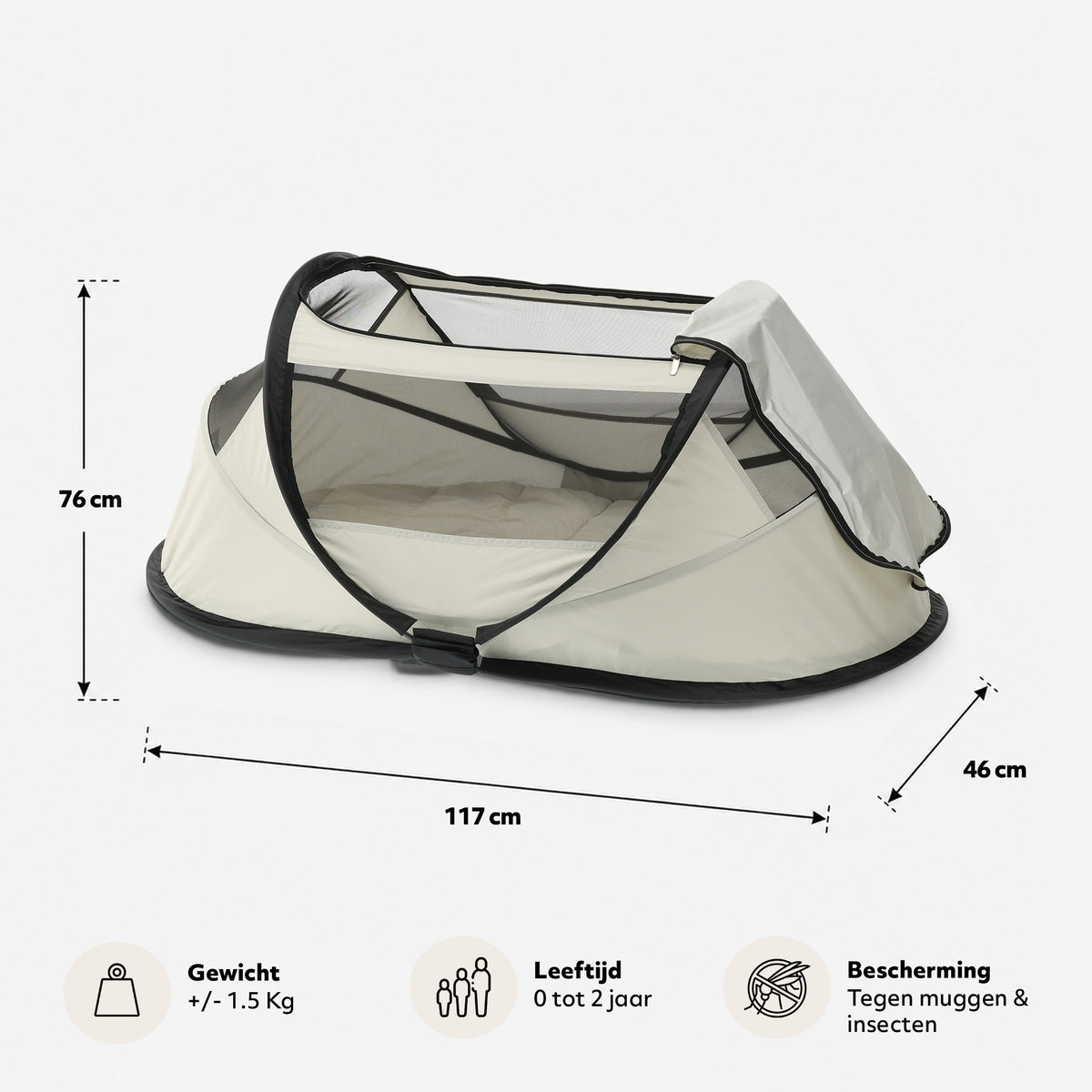 BabyBox baby tentje Campingbedje + matras - Ivory