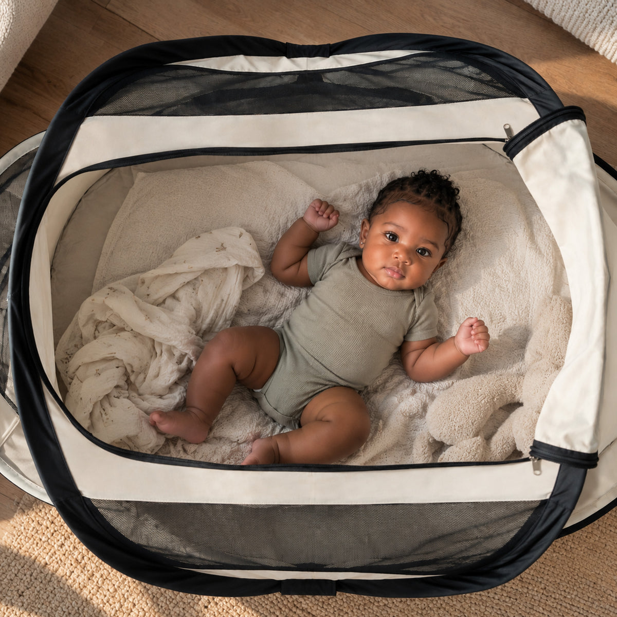 BabyBox baby tentje Campingbedje + matras - Ivory