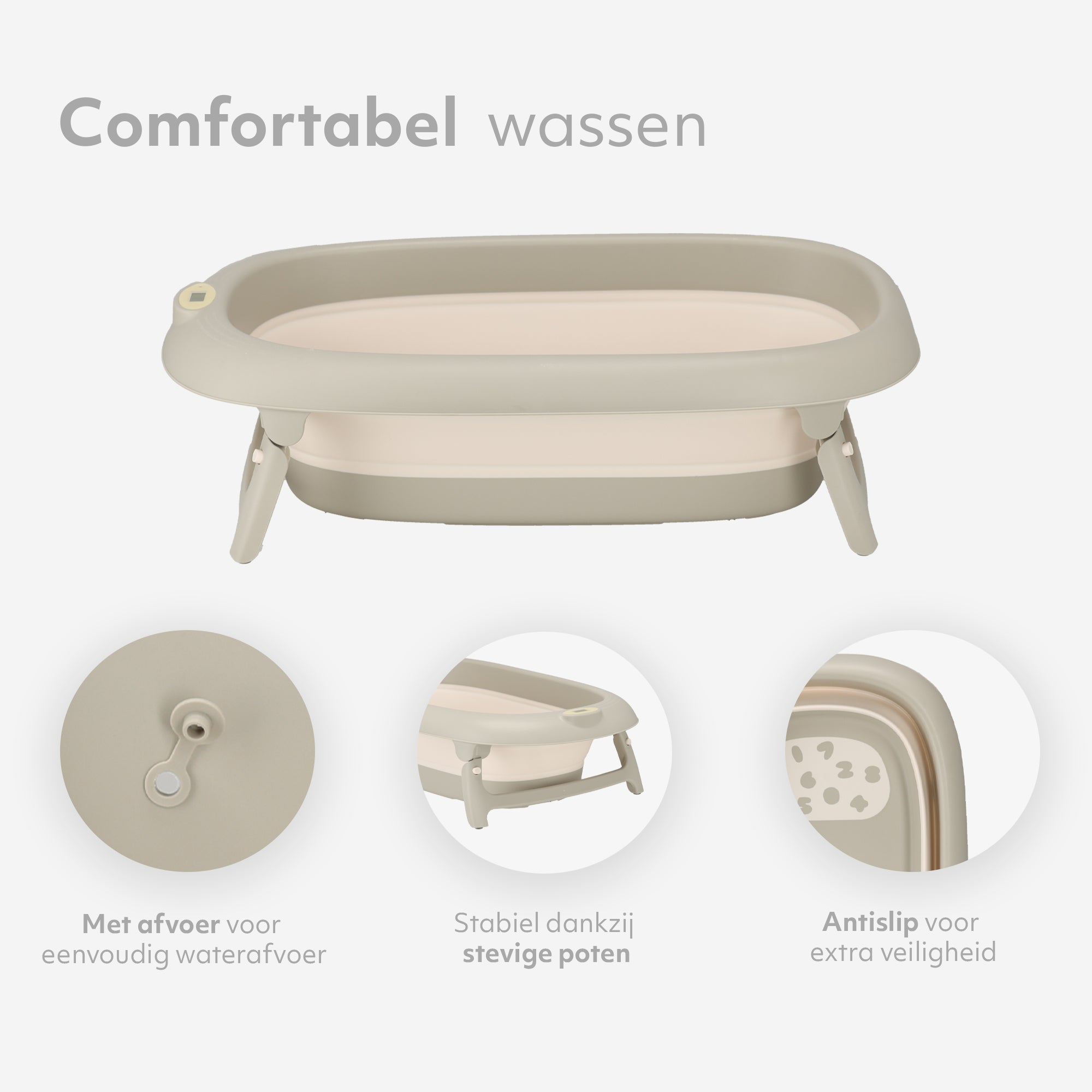 Opvouwbaar Babybad met Thermometer & Badkussen - Peuterbadje - Babybadje- Babyspullen - Babybadje met standaard - baby bad - Kinderbadje - Babyspullen - Baby bad set