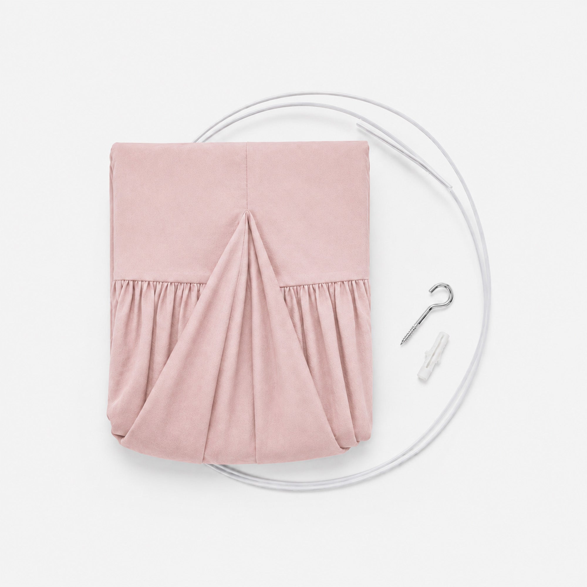 DERYAN Baby Mosquito Net Vintage 245cm - Children's Mosquito Net - Canopy Pale Pink
