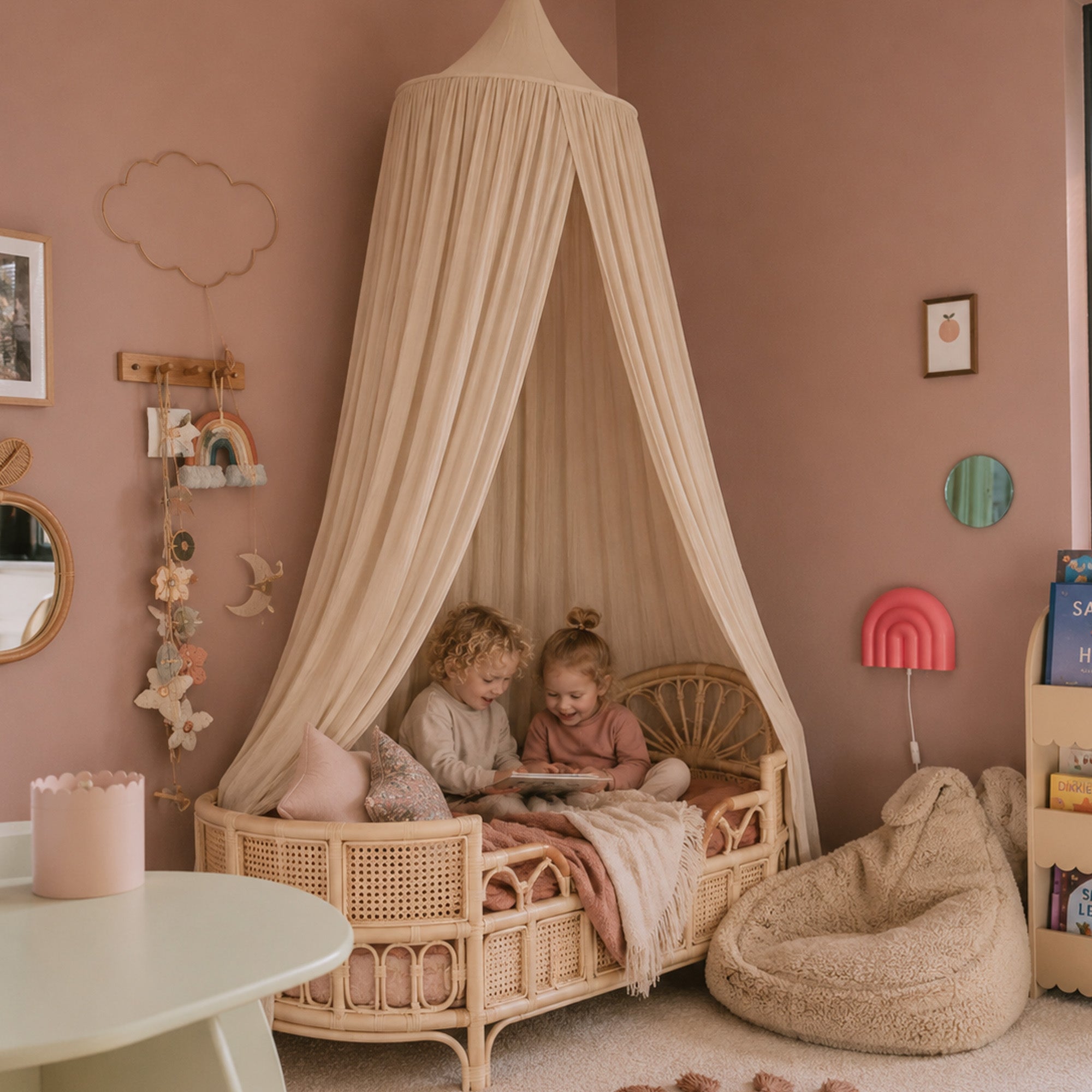 DERYAN Baby Klamboe Vintage 245cm - kinderklamboe - Hemeltje Nougat