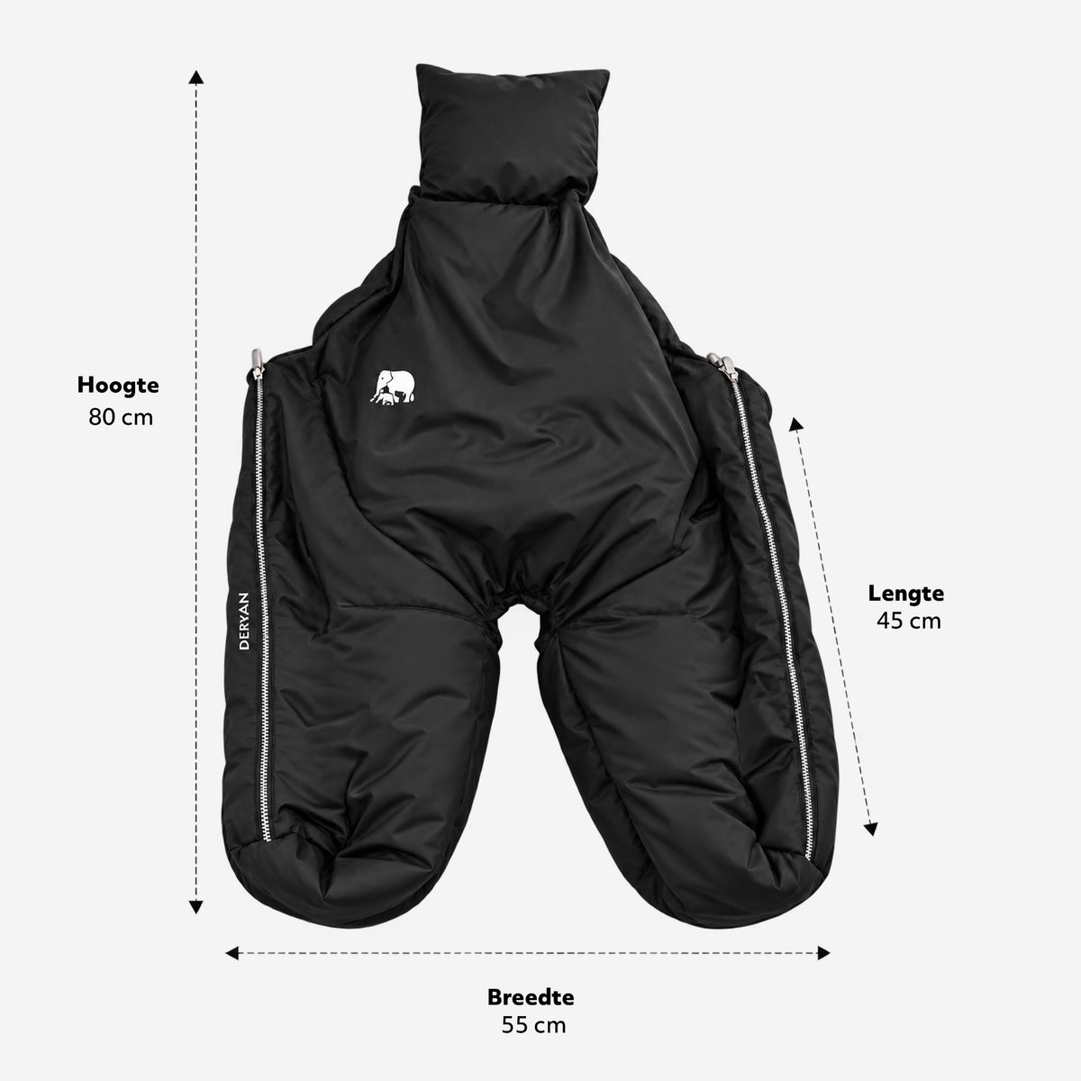 DERYAN Bike-a-way Jepp/Mini Fietsstoeltje voor - fiets Regenhoes - warme jas en windbreaker + regenponcho