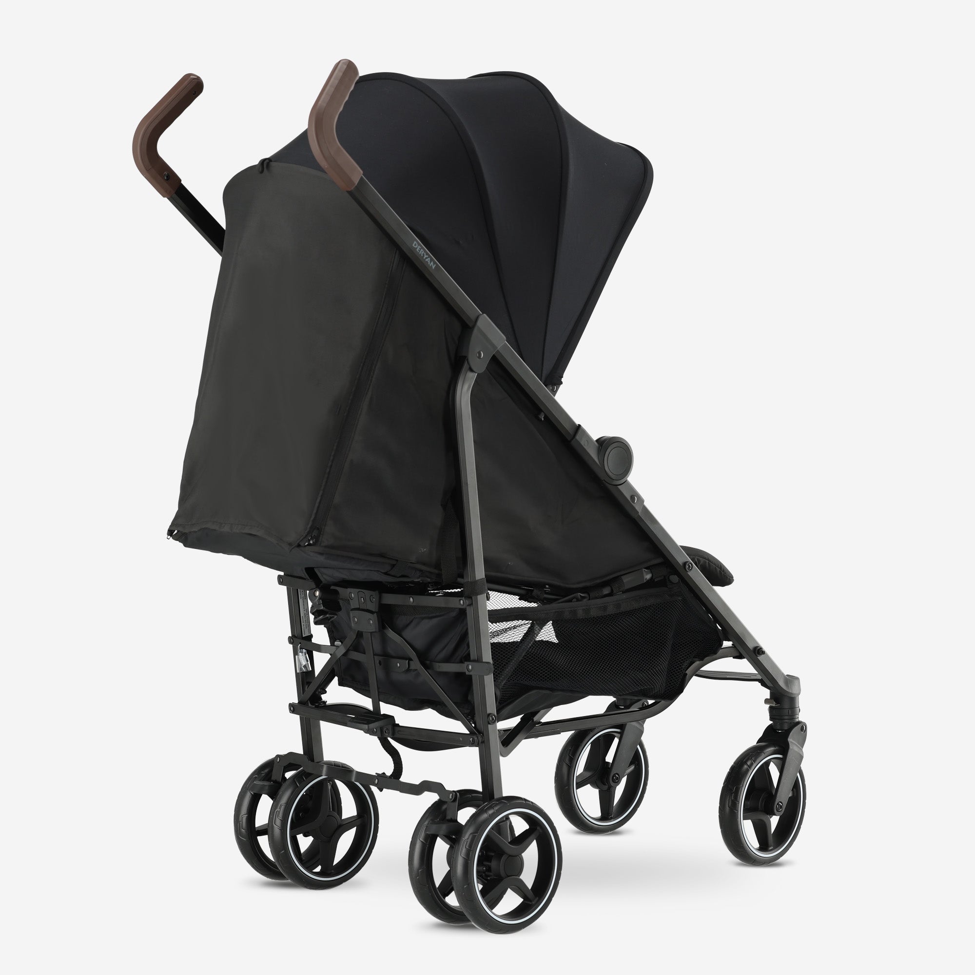 Deryan Bobbie Buggy - Paraplu Buggy - 5-Punts Gordel - Muggennet - Draagtas - Geschikt voor Kinderen tot 22 kg - Verstelbare rugleuning - Zwart
