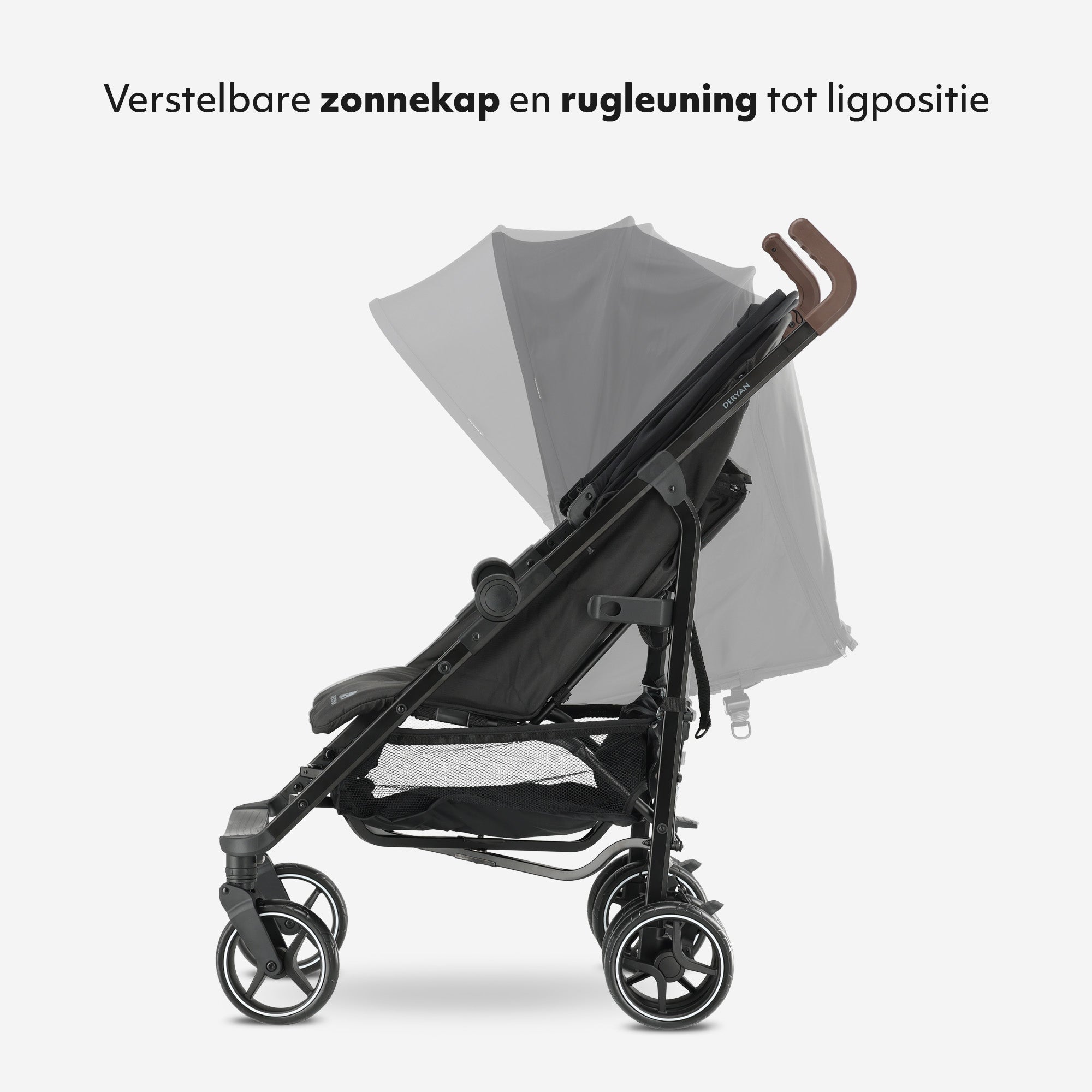 Deryan Bobbie Buggy - Paraplu Buggy - 5-Punts Gordel - Muggennet - Draagtas - Geschikt voor Kinderen tot 22 kg - Verstelbare rugleuning - Zwart