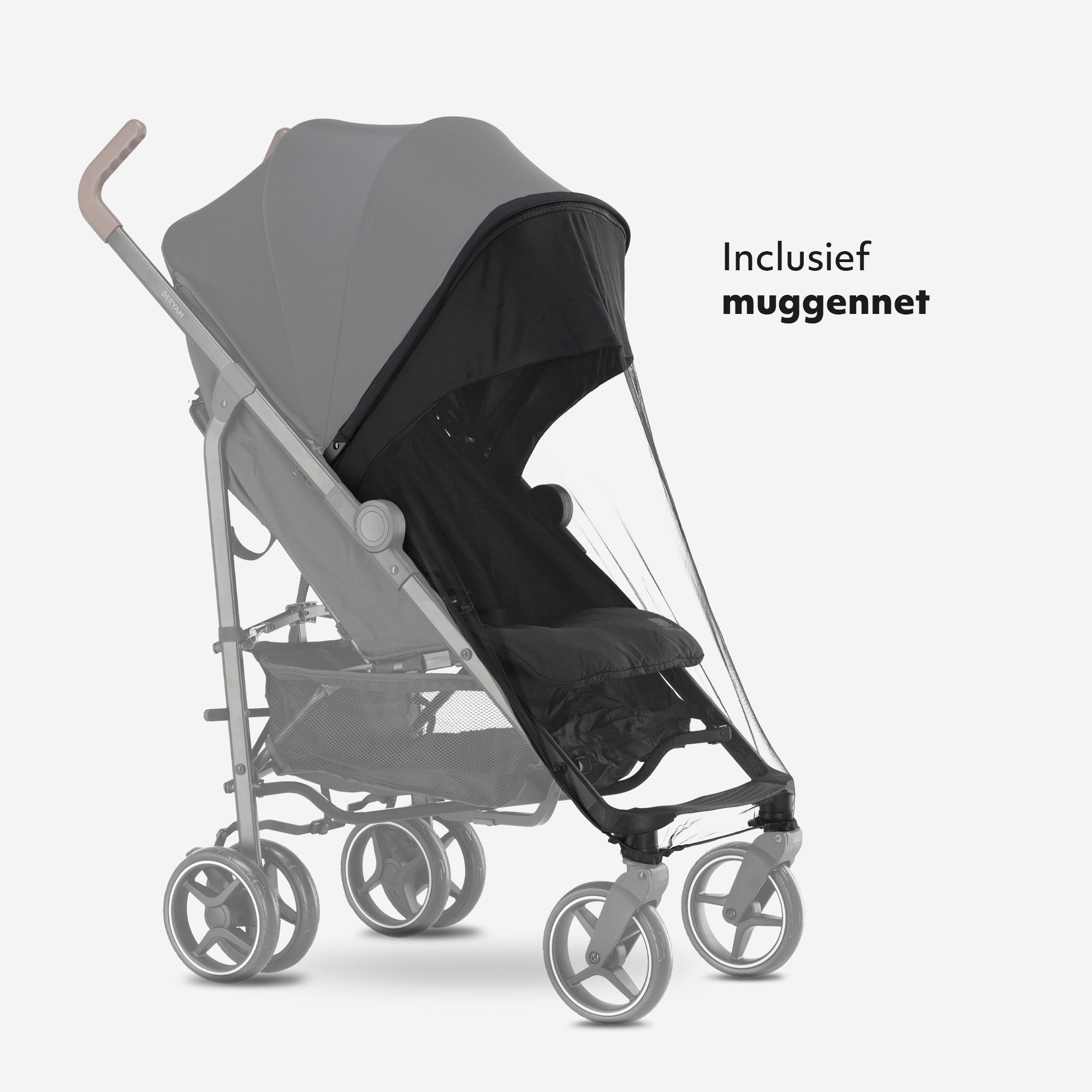 Deryan Bobbie Buggy - Paraplu Buggy - 5-Punts Gordel - Muggennet - Draagtas - Geschikt voor Kinderen tot 22 kg - Verstelbare rugleuning - Zwart