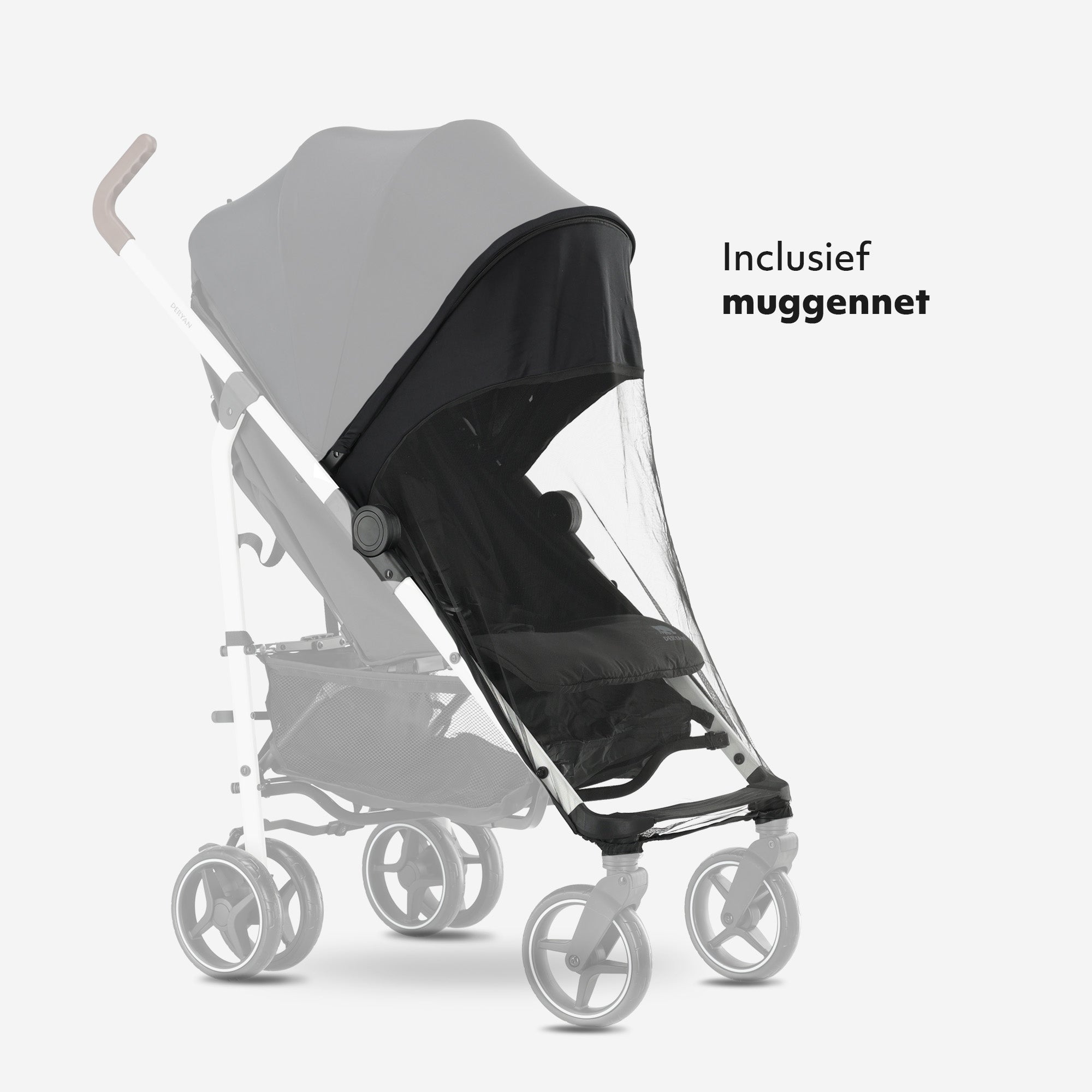 Deryan Bobbie Buggy - Paraplu Buggy - 5-Punts Gordel - Draagtas - Geschikt voor Kinderen tot 22 kg - Verstelbare rugleuning - Zwart  - Wit Frame