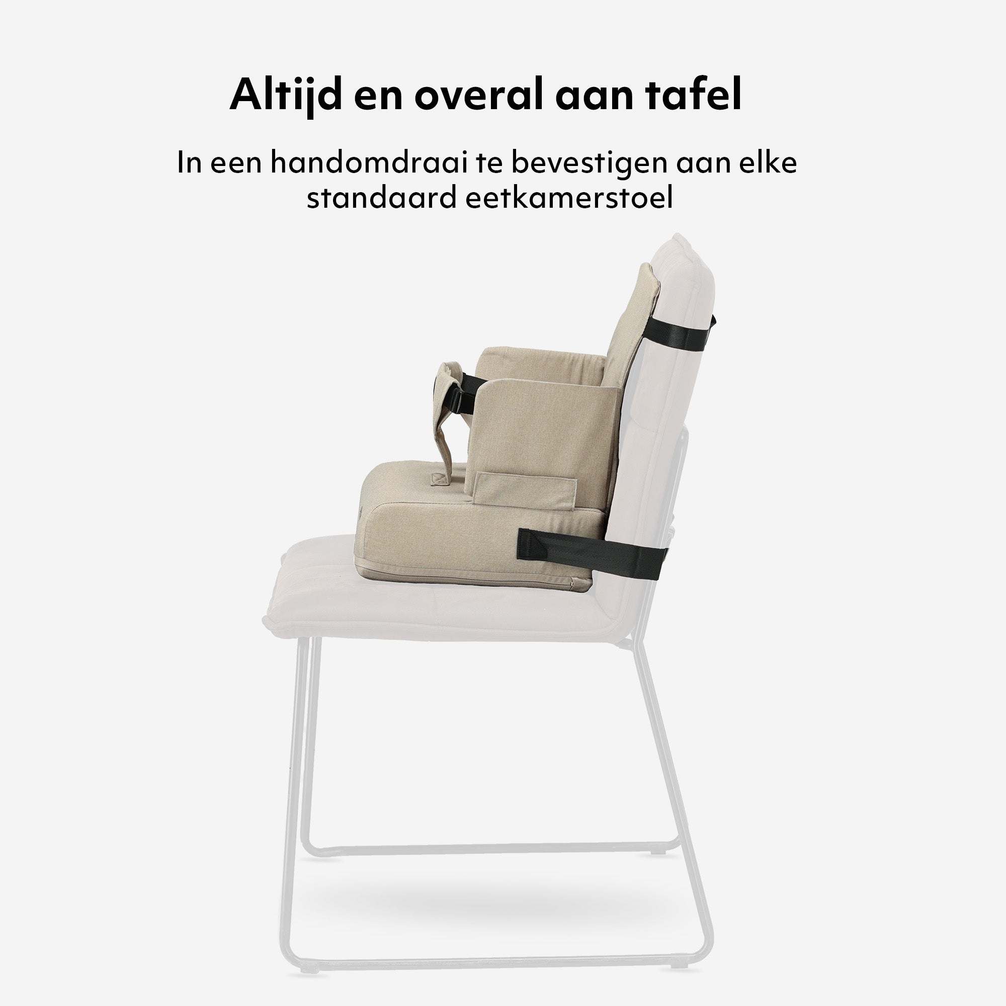 Deryan Travel Booster Stoelverhoger - Inclusief bevestigingsriem Nougat