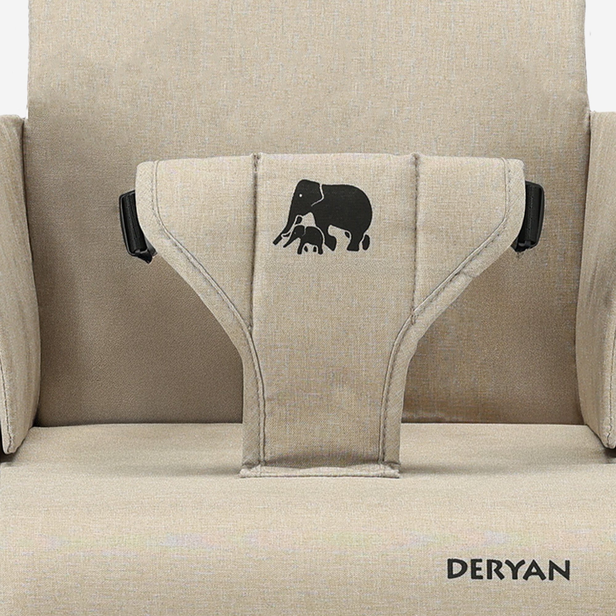 Deryan Travel Booster Stoelverhoger - Inclusief bevestigingsriem Nougat