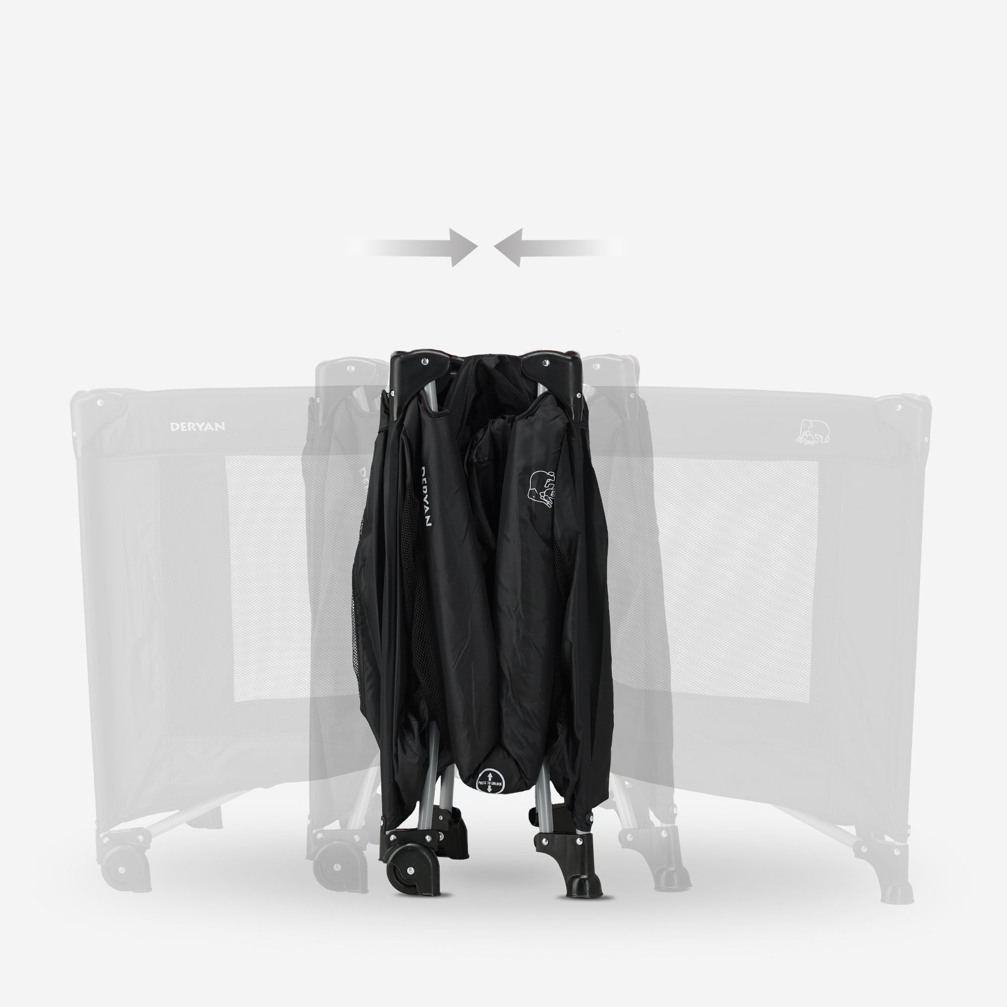 DERYAN Lit de camping Believer - 120x60cm - Noir