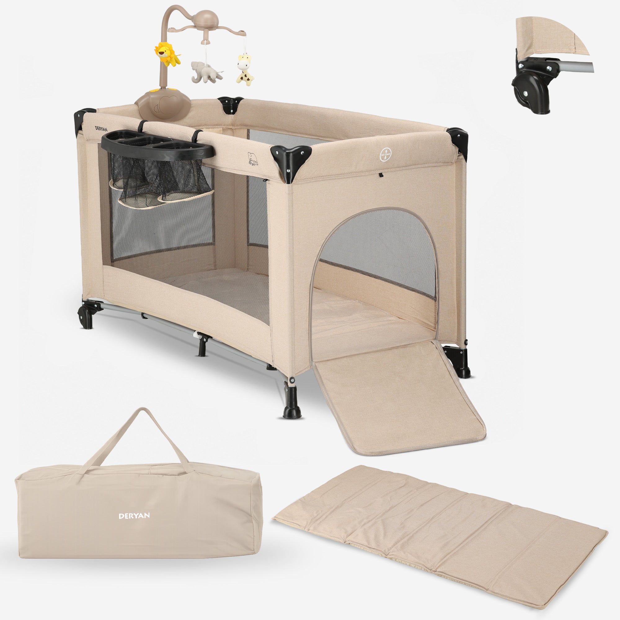 Believer Luxe Campingbed - Inclusief bodemverhoger - Nougat