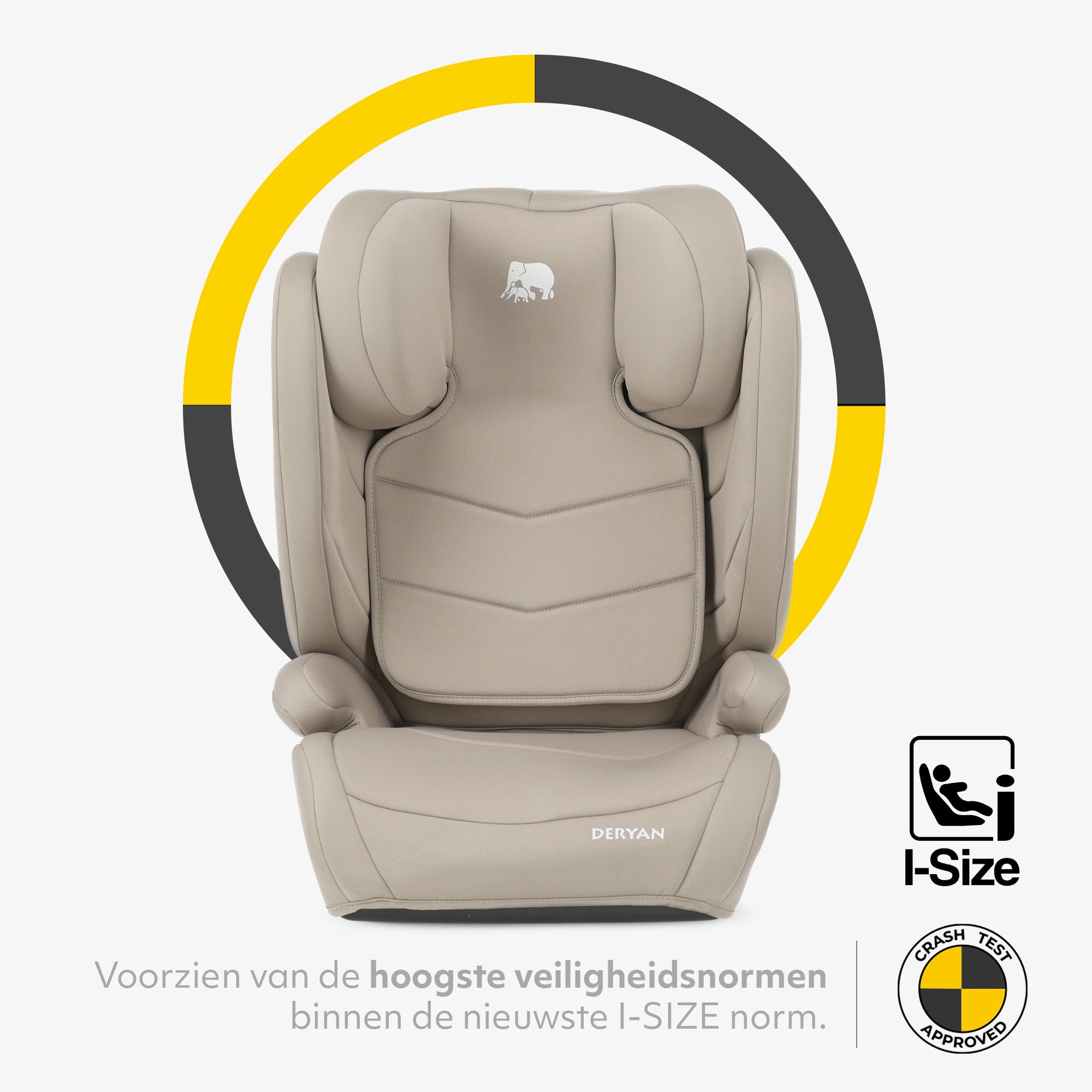 Charlie Luxe i-Size/isofix Autostoel Vanaf 3,5 jaar tot ca. 12 jaar - 100-150 cm - Nougat