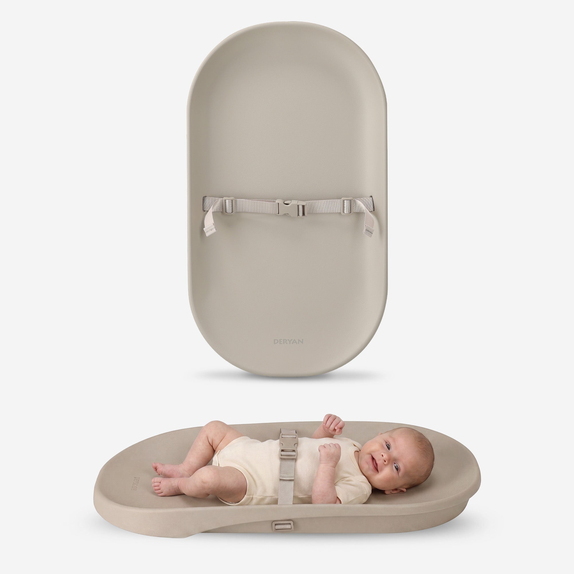 Verschoonkussen & Aankleedkussen – Multifunctioneel Waterdicht Verschoonmatje met Verhoogde Randen, Antislip PU-schuim – Comfortabel, Veilig & Hygiënisch Taupe