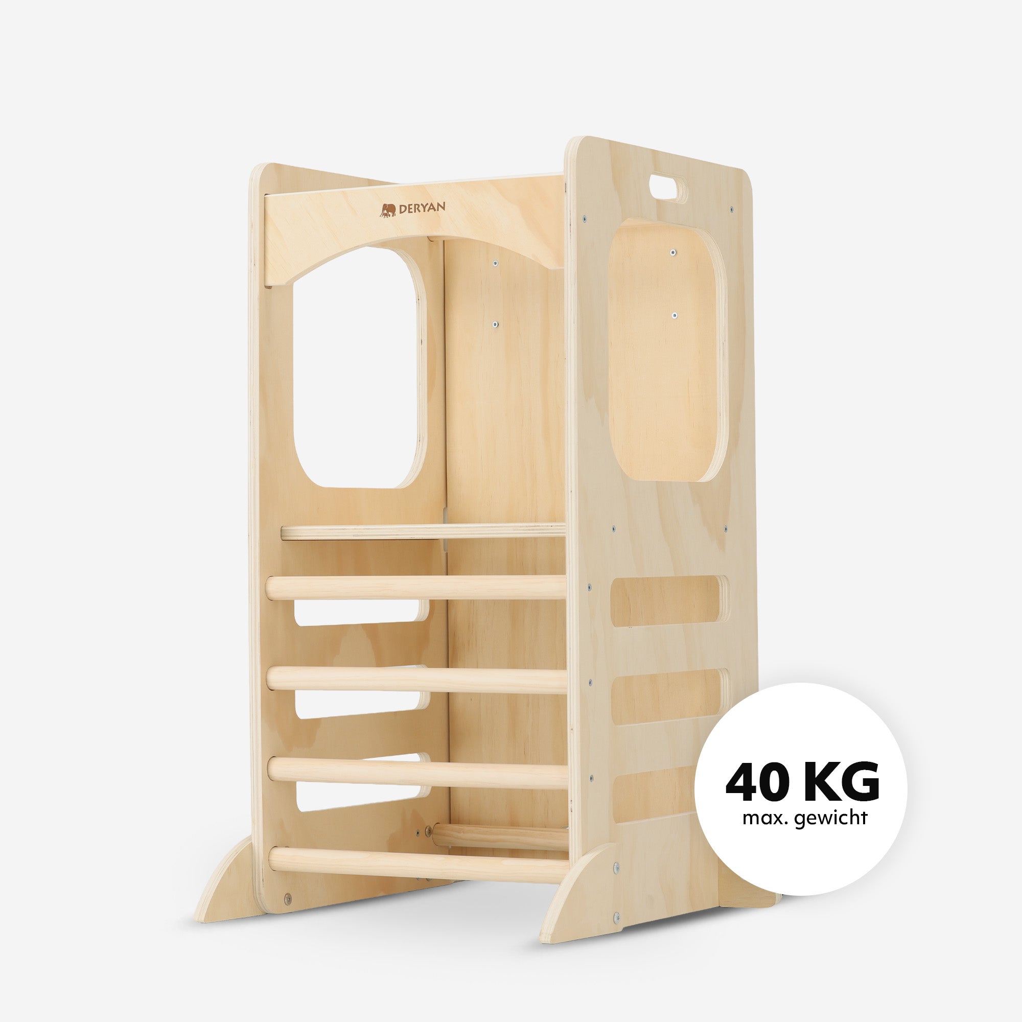 Luxe 4-in-1 Leertoren - Klimtoren met Glijbaan en Krijtbord