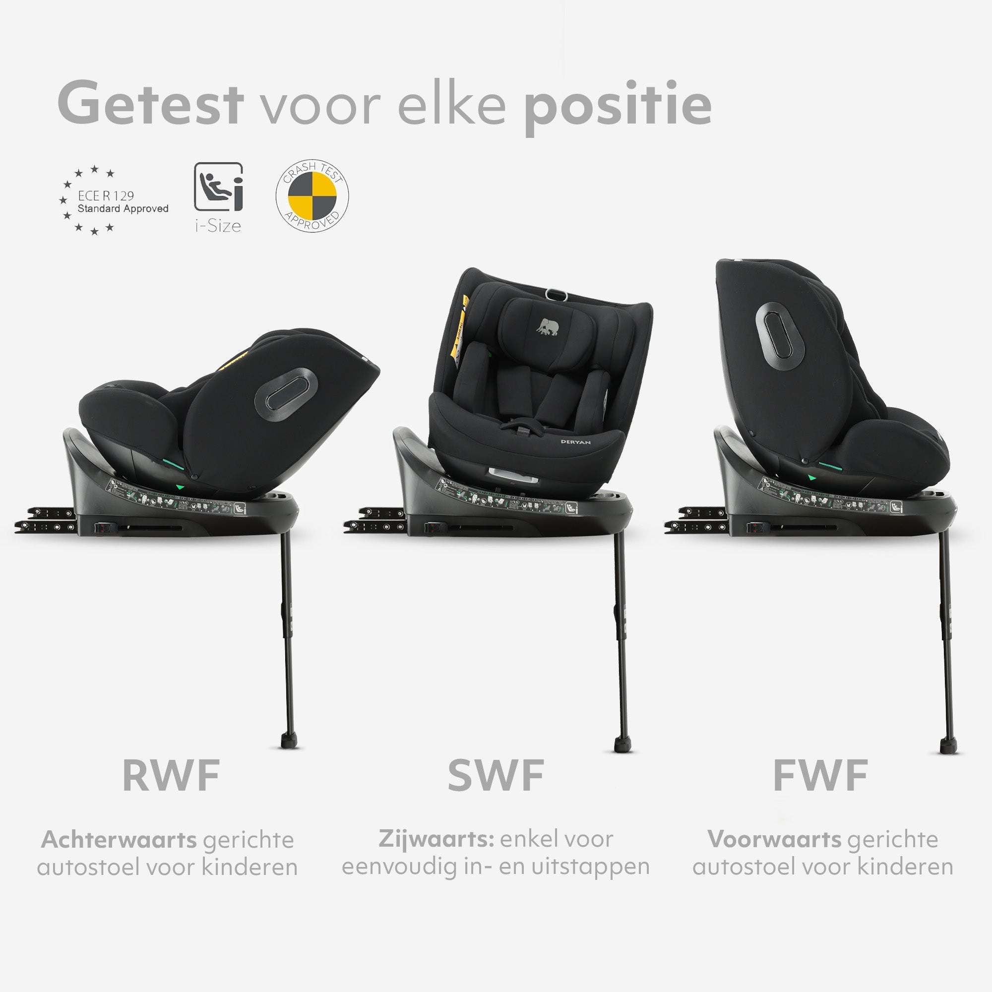 Deryan Carly Luxe i-Size Autostoel - 0-36kg - Isofix + steunpoot - 360 draaibaar