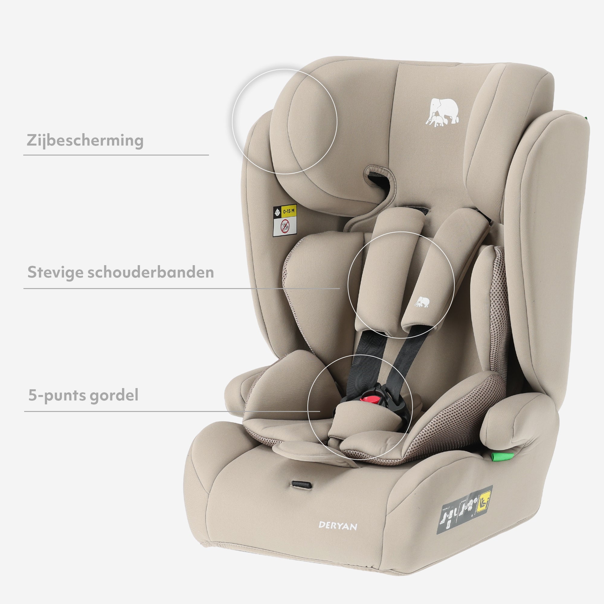 Carter Basic i-Size Autostoel 76-150 cm - 9-36 kg - Nougat