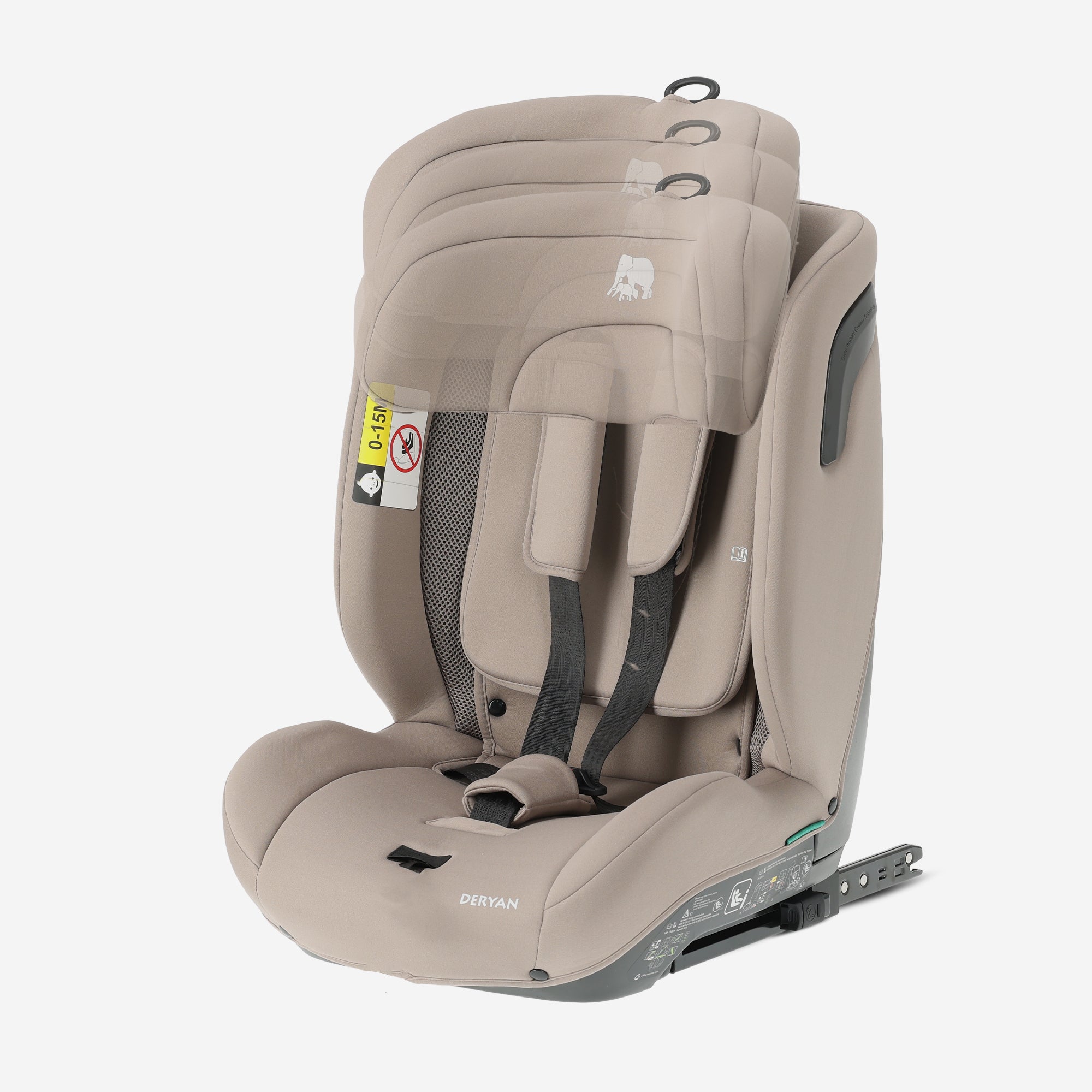Carter Luxe i-Size/isofix Autostoel 76-150 cm - 9-36 kg - Diepe zitting - Afstelbare hoofdsteun - Veiligheidssystemen - Eenvoudig te reinigen - Groep 1/2/3 - Nougat