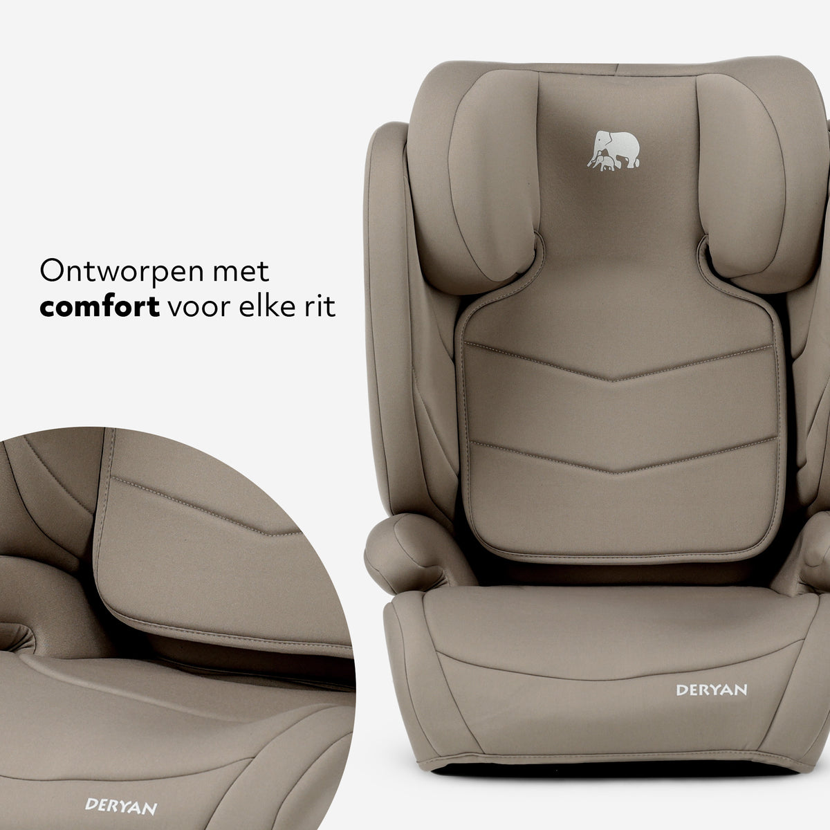 Charlie Basic i-Size Autostoel - Vanaf 3,5 jaar tot ca. 12 jaar -groep 2/3 - 100-150 cm - Truffle Nougat