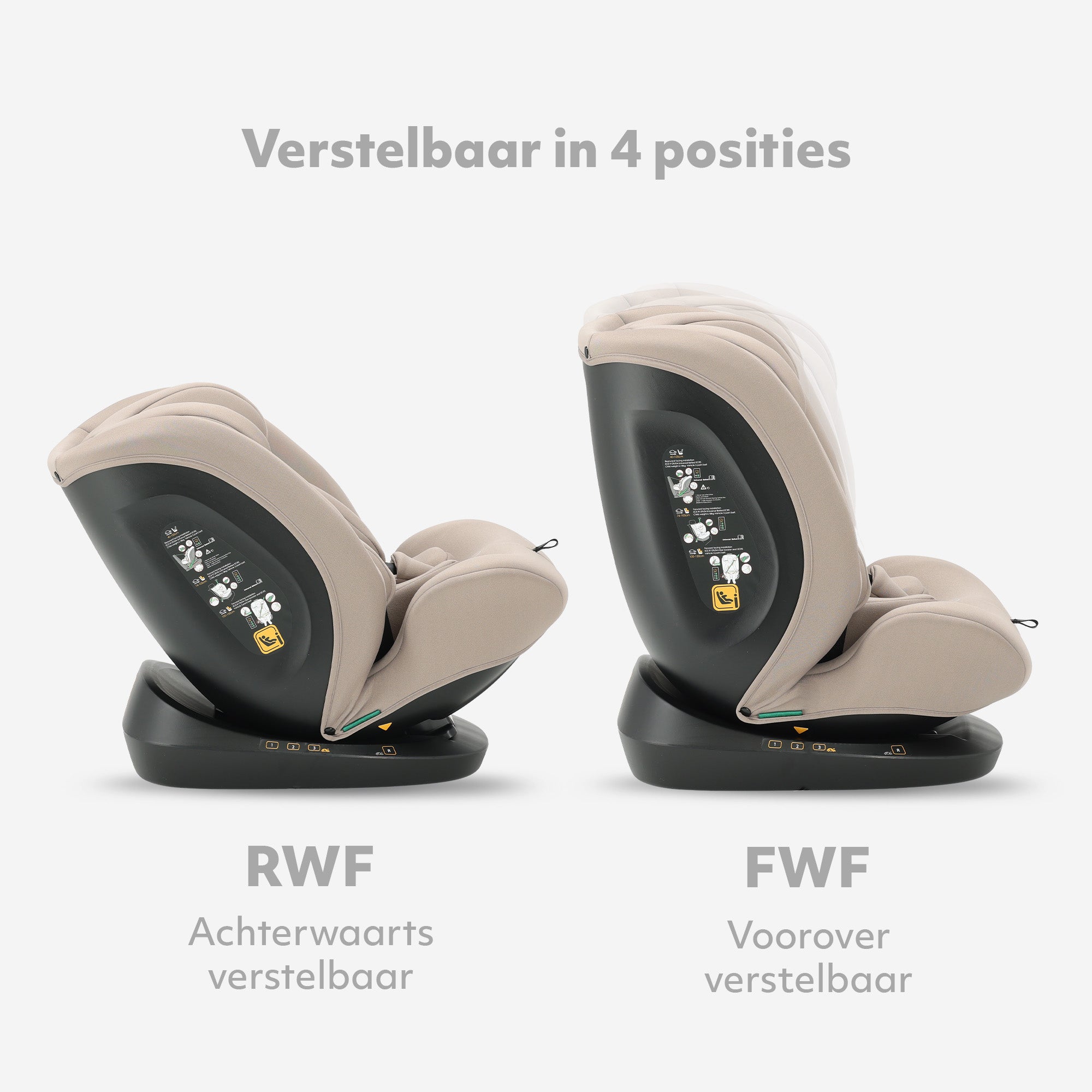 Clyde I-Size Autostoel - Geschikt vanaf 40 tot 150 cm - Groep 0/1/2/3 - Te bevestigen met gordel - Nougat