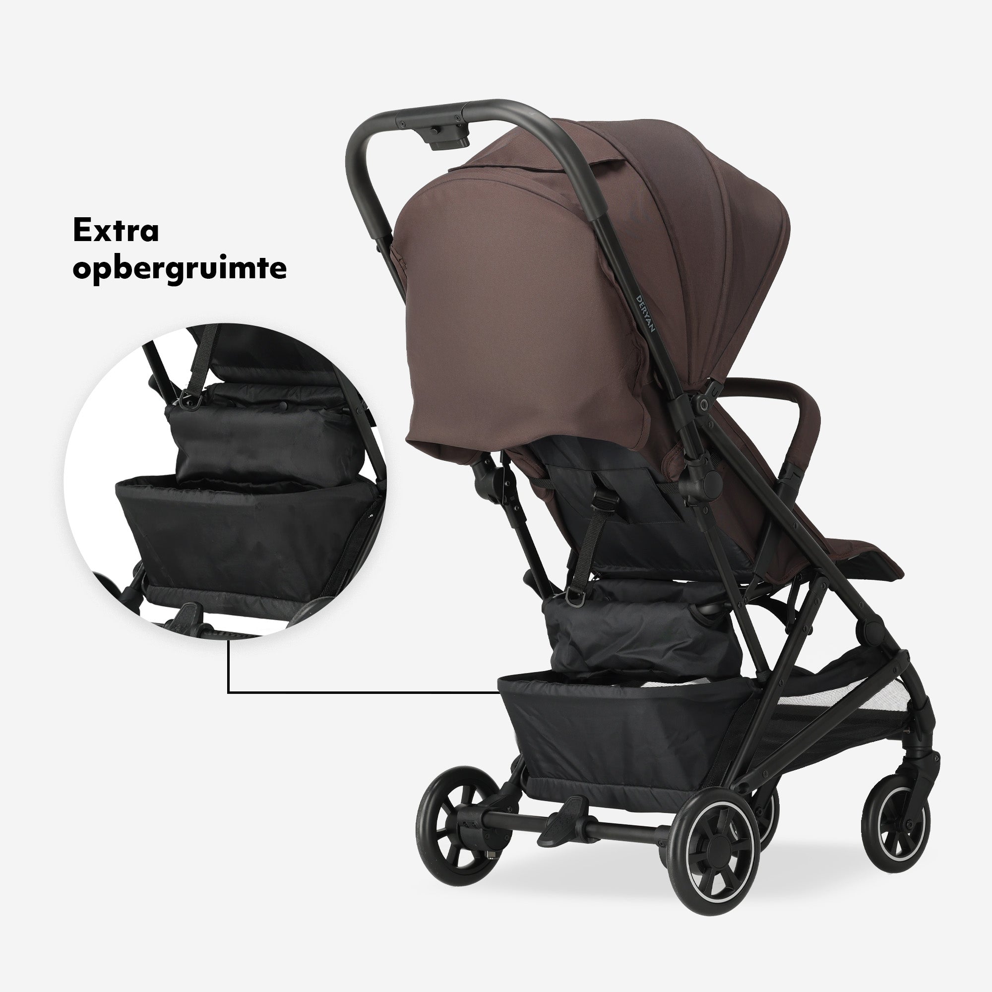 Deryan Easy² Leichtgewicht-Kinderwagen – Schokoladenbraun